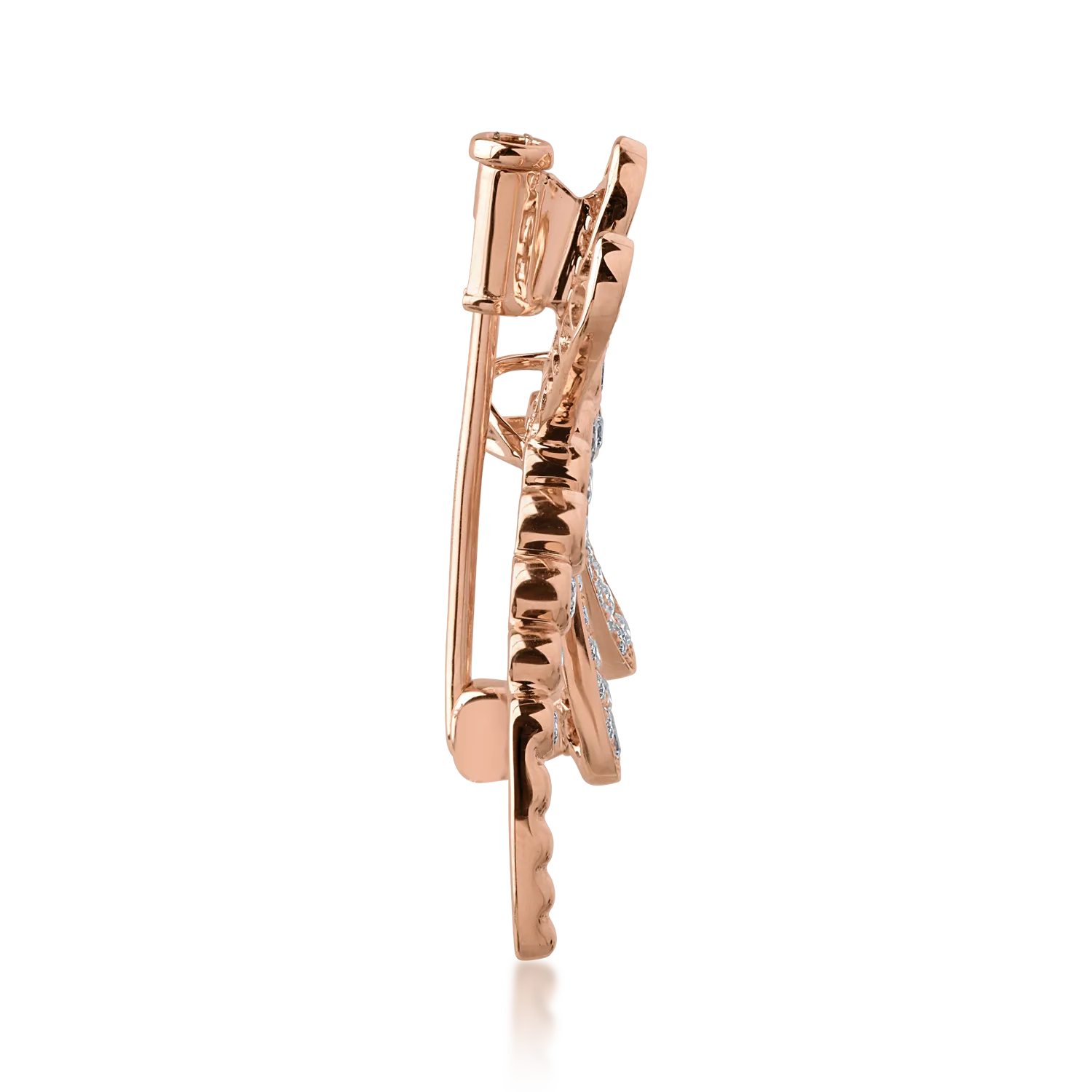 Broszka z 18K różowego złota z diamentami o masie 0.651ct