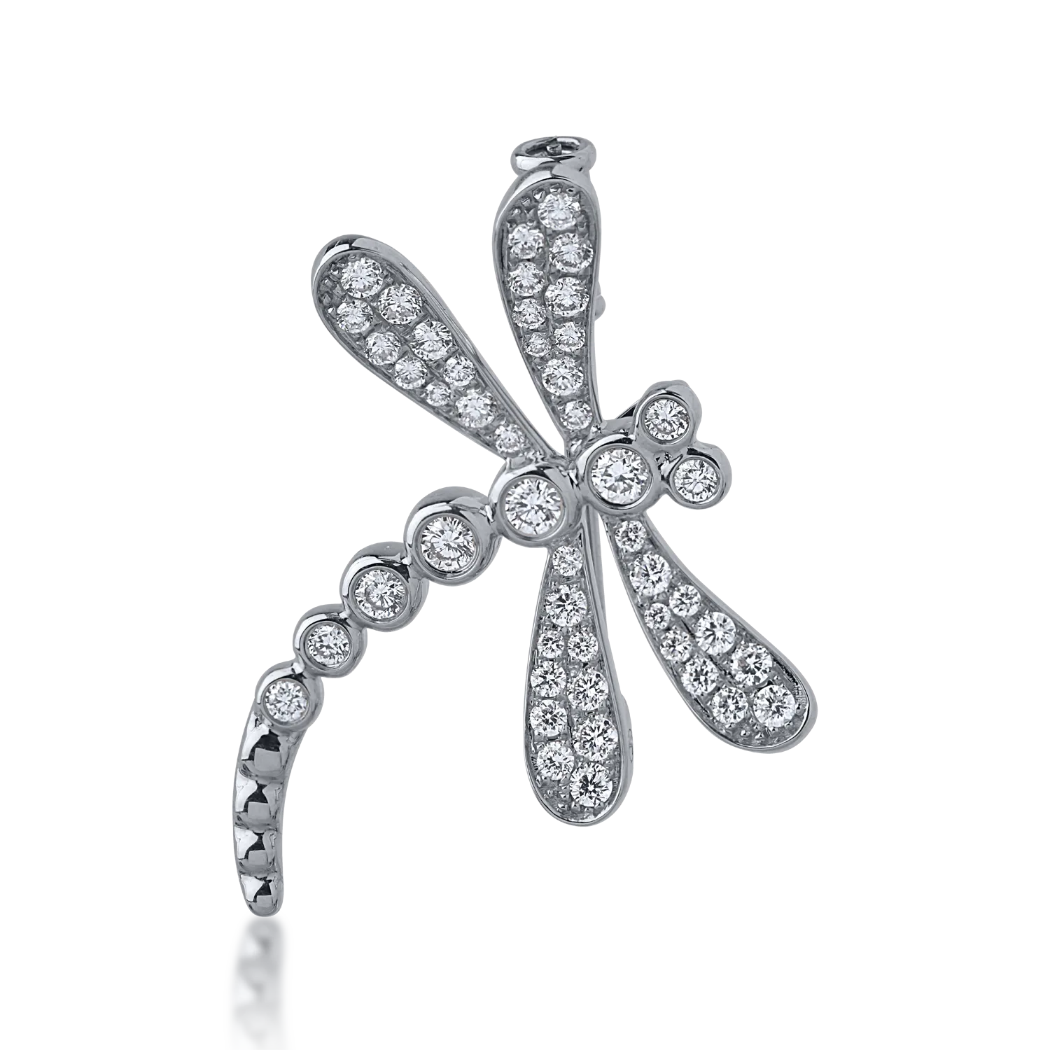 White gold brooch with 0.651ct diamonds