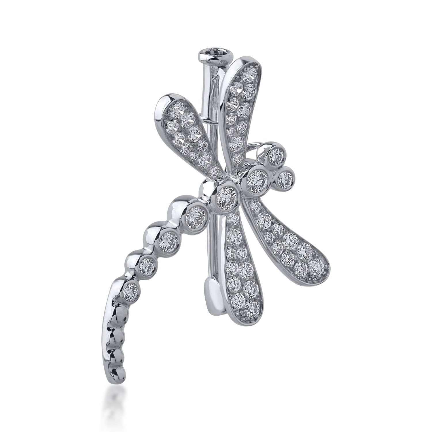 White gold brooch with 0.651ct diamonds