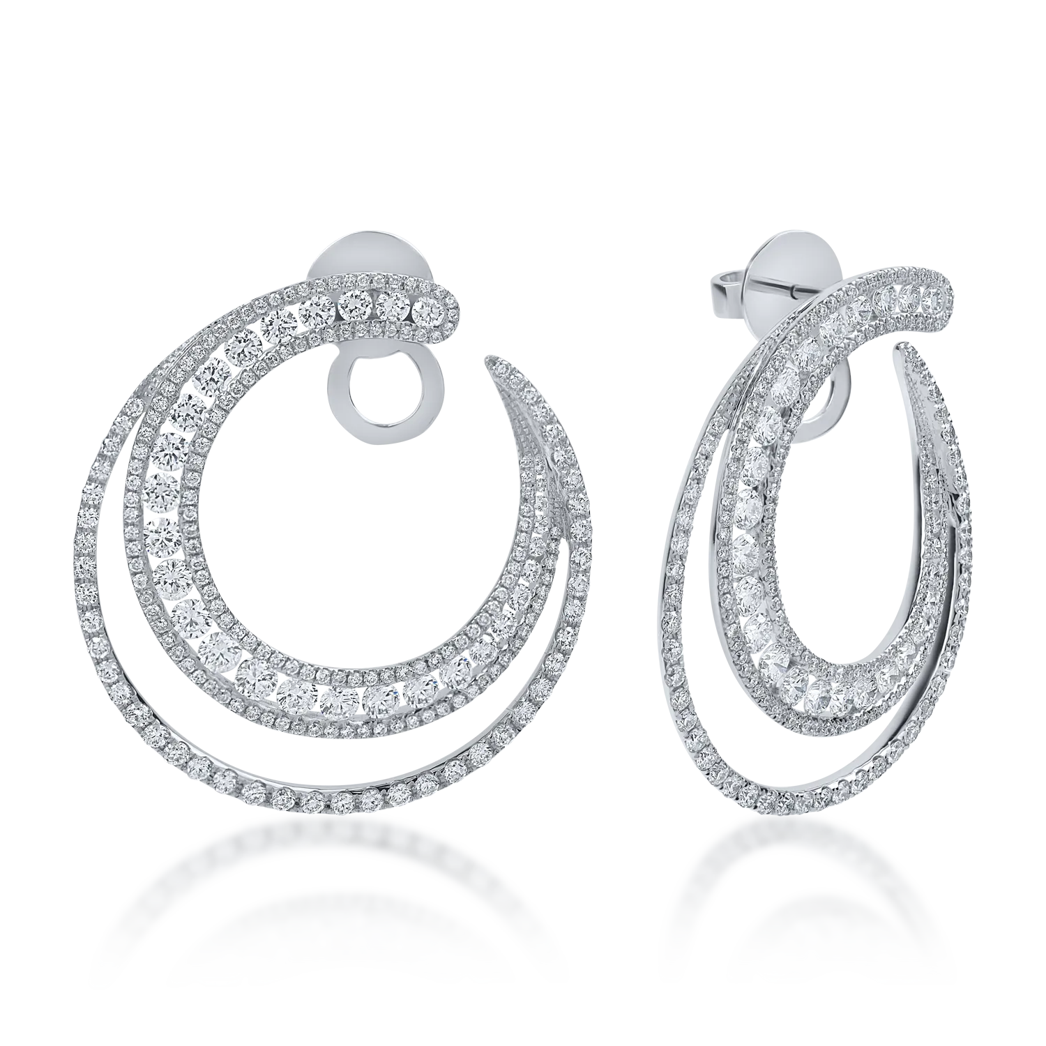 White gold earrings with 4.17ct diamonds