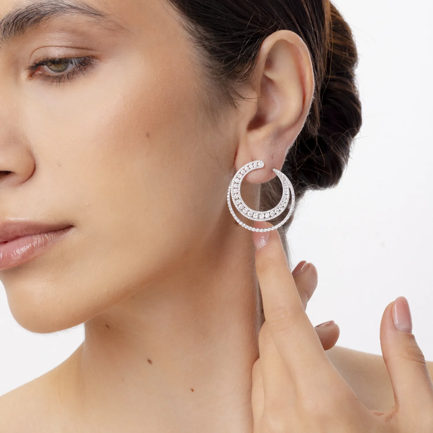 Fehér arany fülbevaló 4.17ct gyémánttal