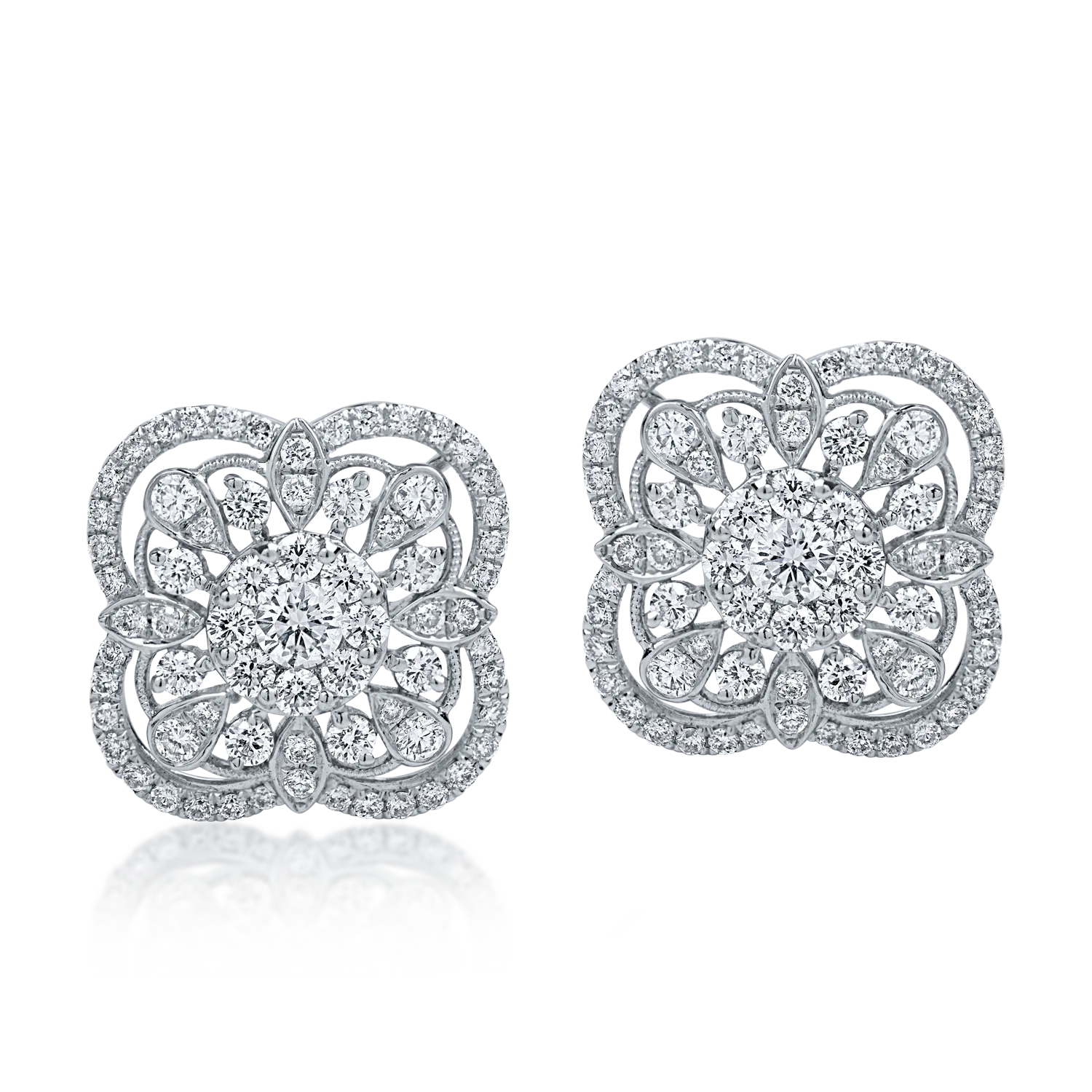 White gold earrings with 1.86ct diamonds
