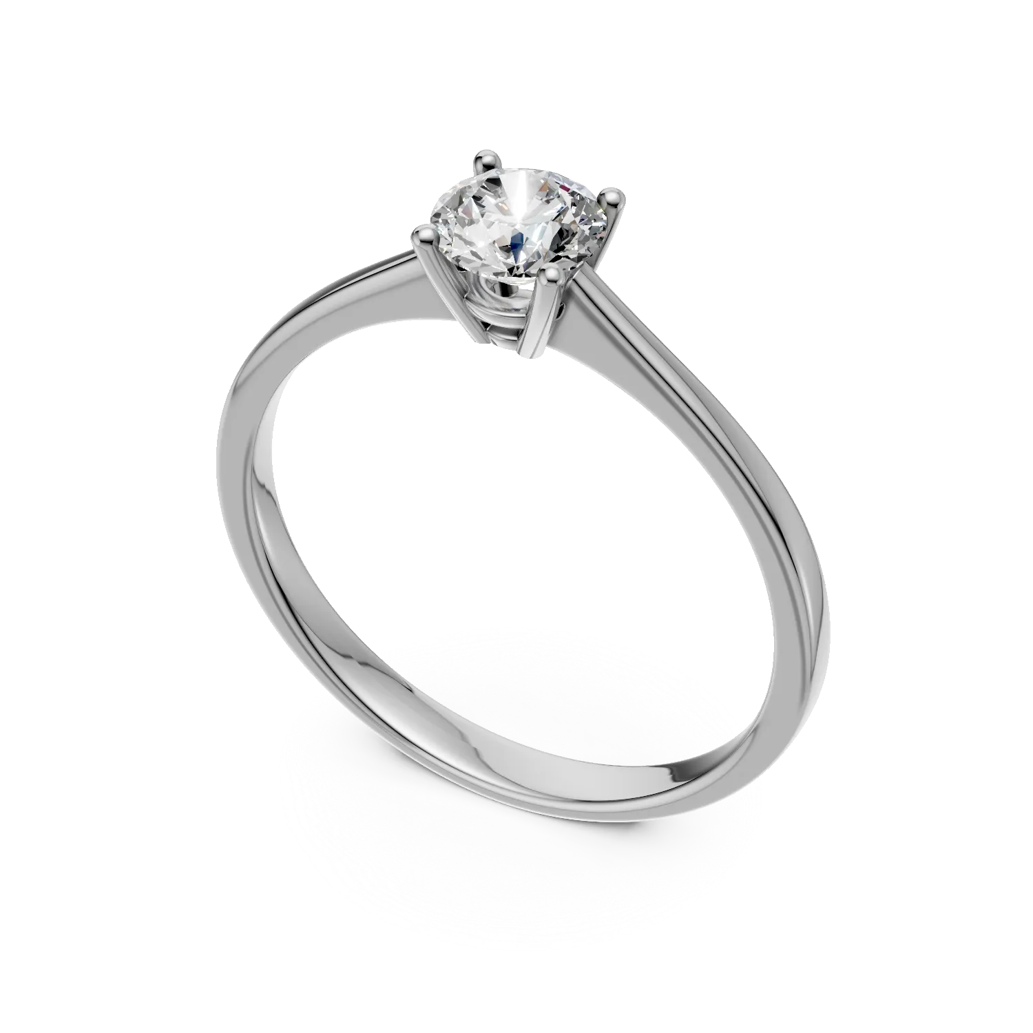 Inel de logodna din aur alb cu diamant solitaire de 0.5ct - 1 | YEO