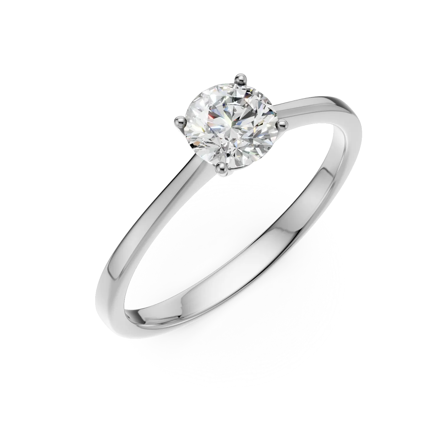 18K white gold engagement ring with a 0.7ct solitaire diamond