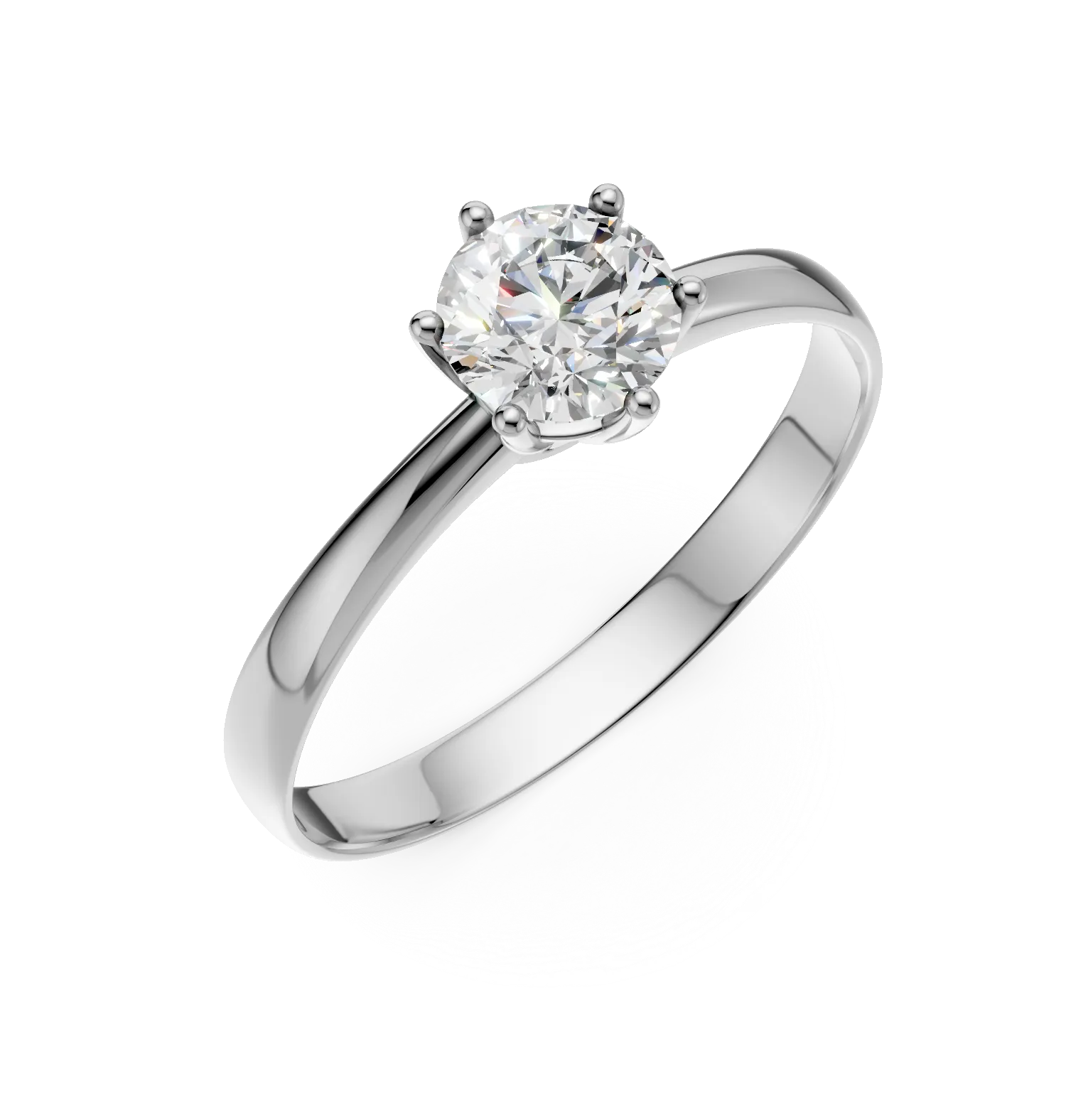 White gold engagement ring with 0.6ct solitaire diamond