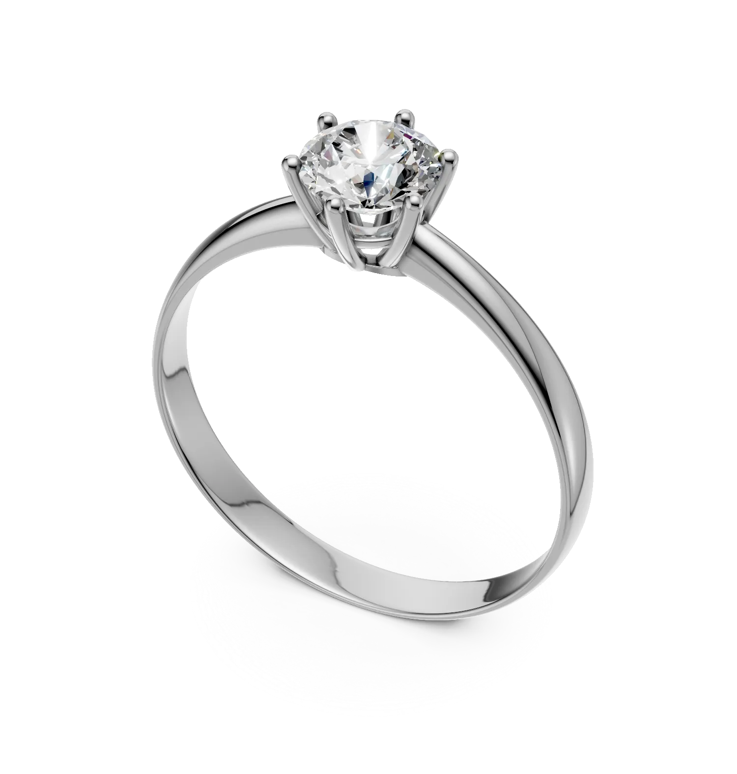 White gold engagement ring with 0.6ct solitaire diamond