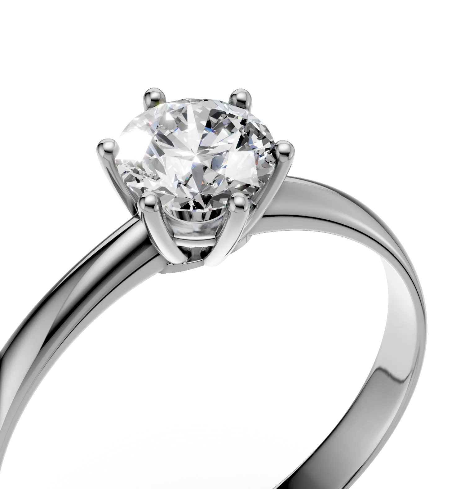 White gold engagement ring with 0.6ct solitaire diamond