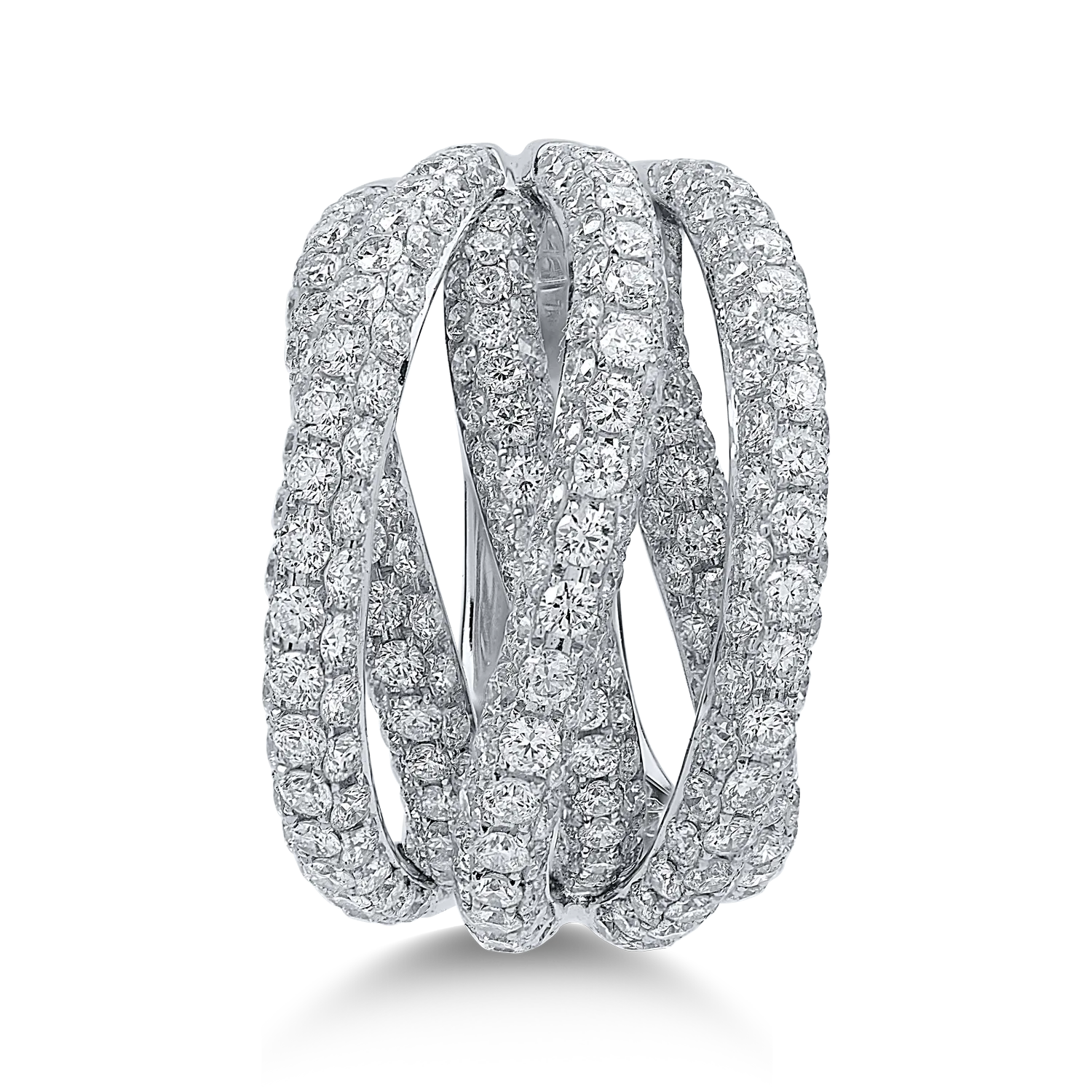 Fehérarany gyűrű 4.72ct gyémántokkal