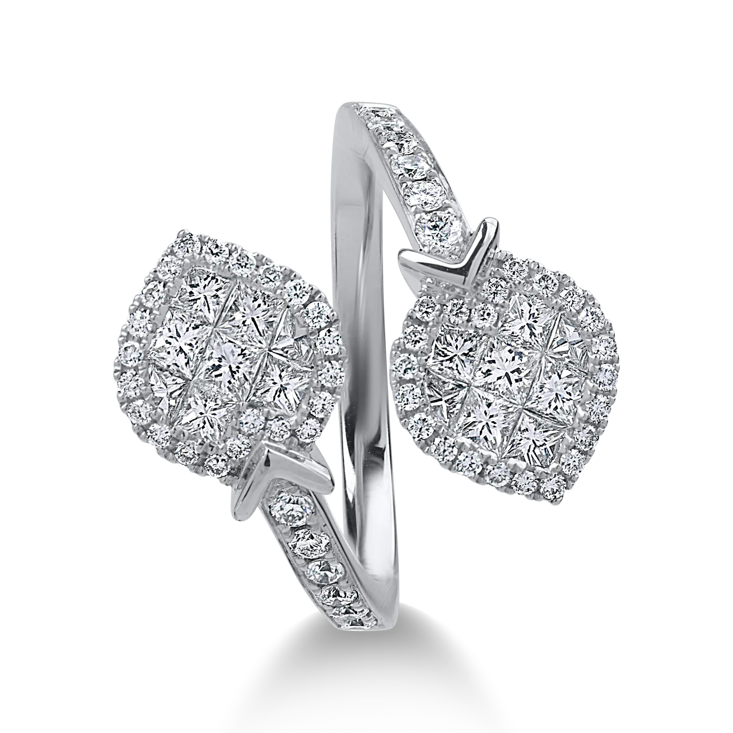 Fehérarany gyűrű 1.19ct gyémántokkal