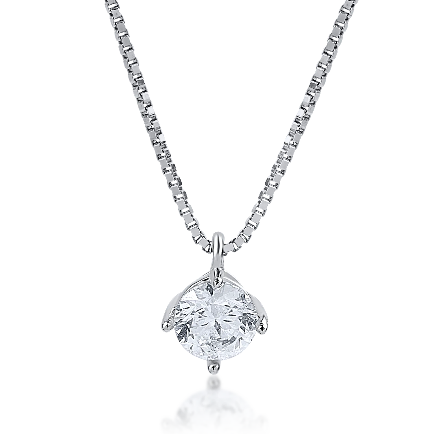 Колие с висулка от бяло злато с диамант 0.31ct