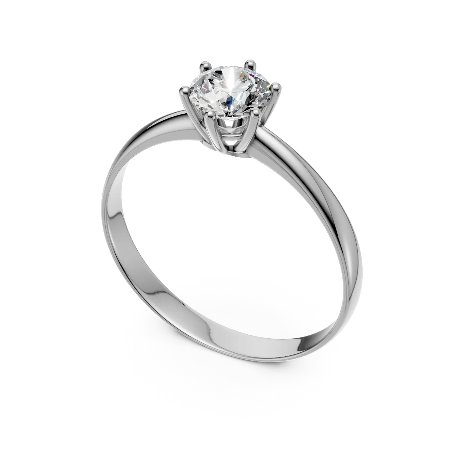 Inel de logodna din aur alb cu diamant solitaire de 0.52ct