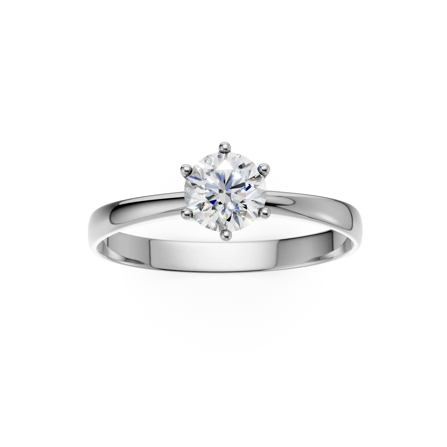 Inel de logodna din aur alb cu diamant solitaire de 0.52ct