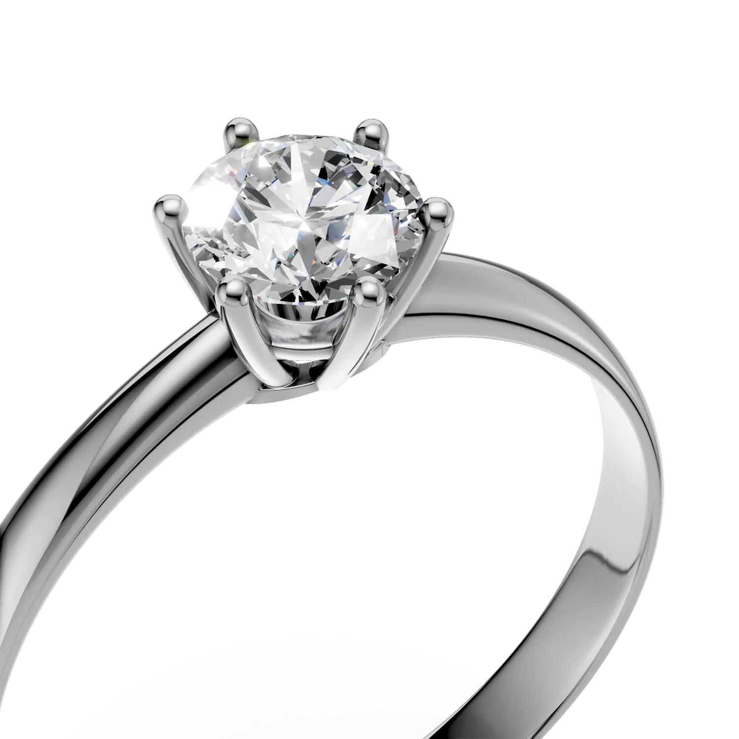 Inel de logodna din aur alb cu diamant solitaire de 0.52ct