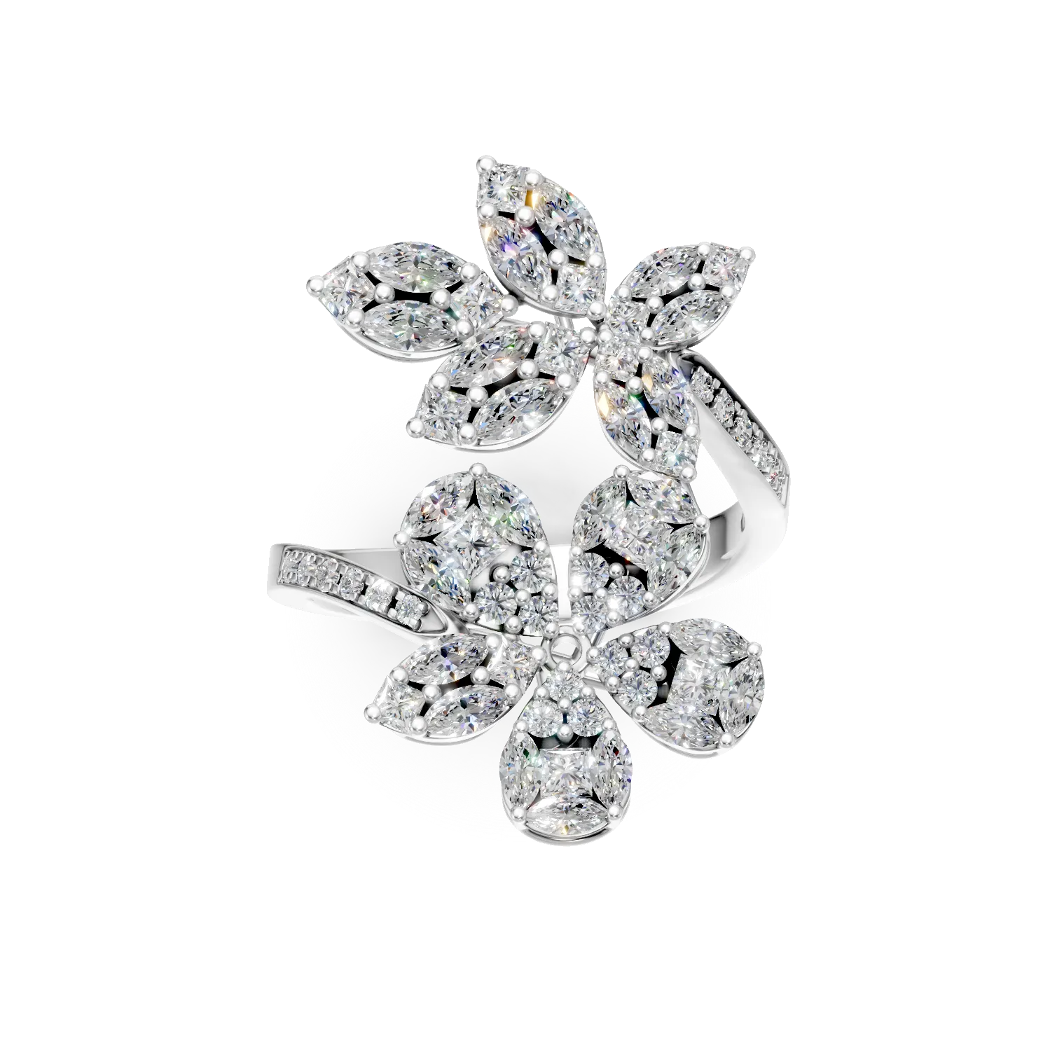 Fehérarany gyűrű 1.97ct gyémántokkal
