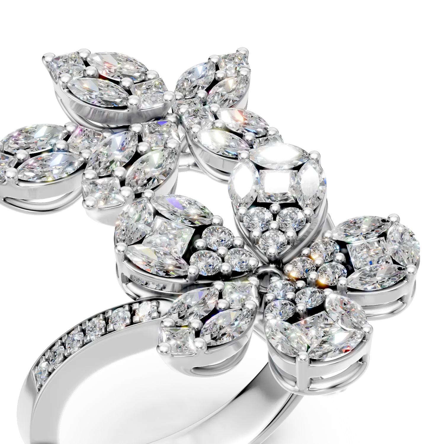 Fehérarany gyűrű 1.97ct gyémántokkal