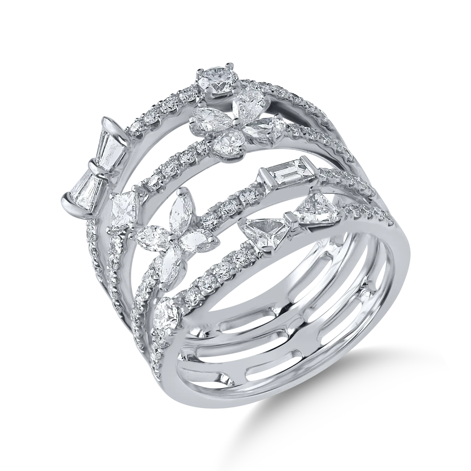 Fehérarany gyűrű 1.68ct gyémántokkal