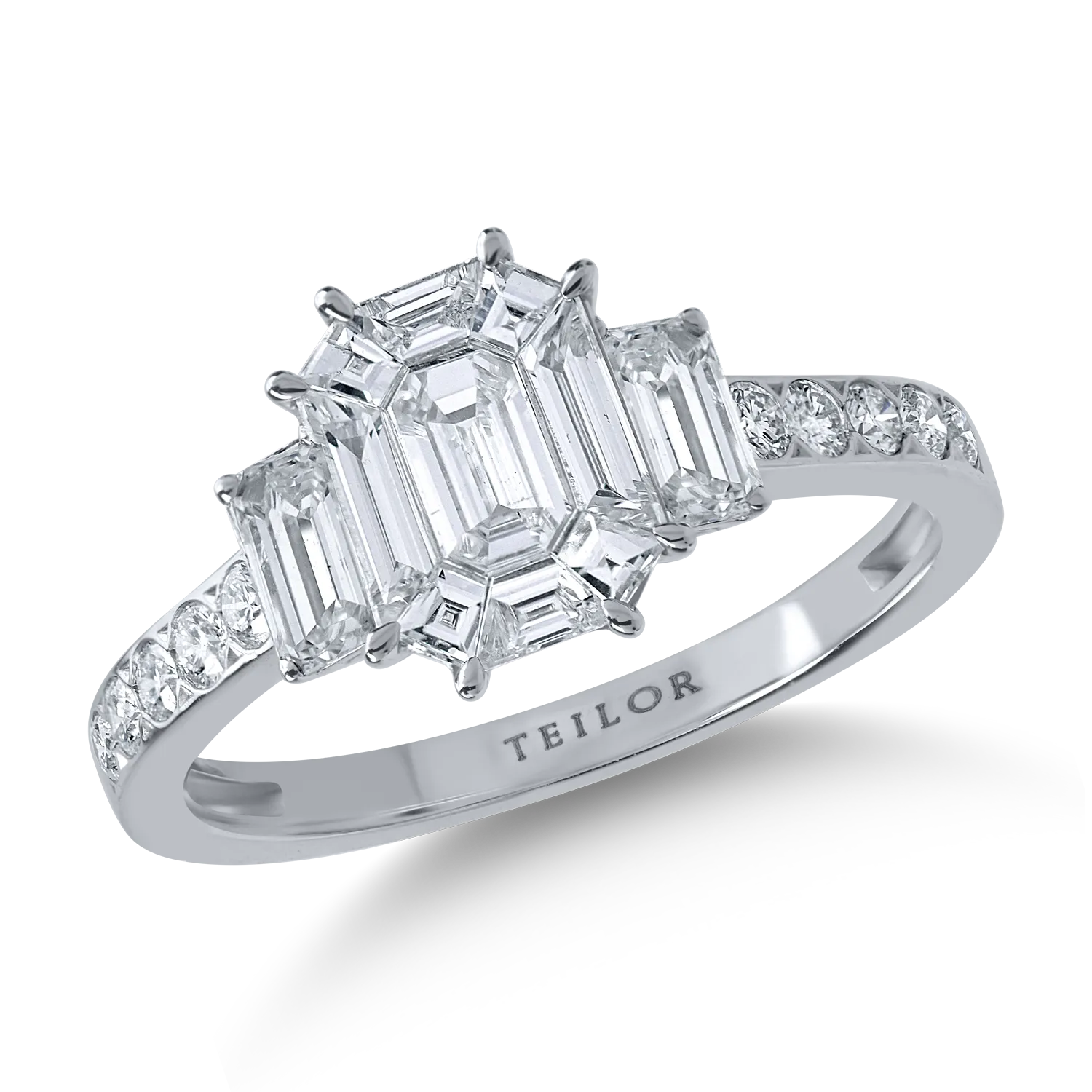 Fehérarany gyűrű 1.29ct gyémántokkal