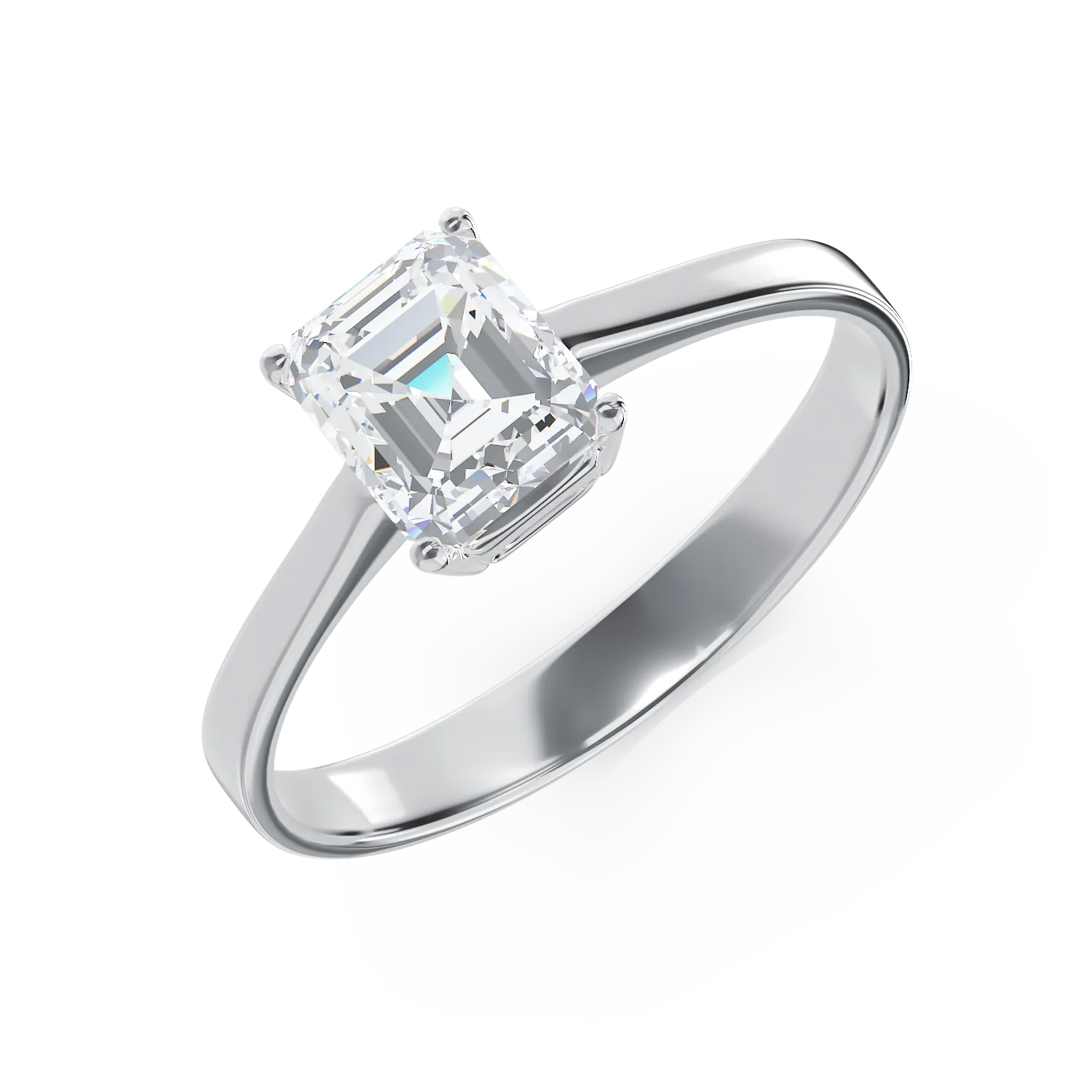 18K white gold engagement ring with a 1.11ct solitaire diamond