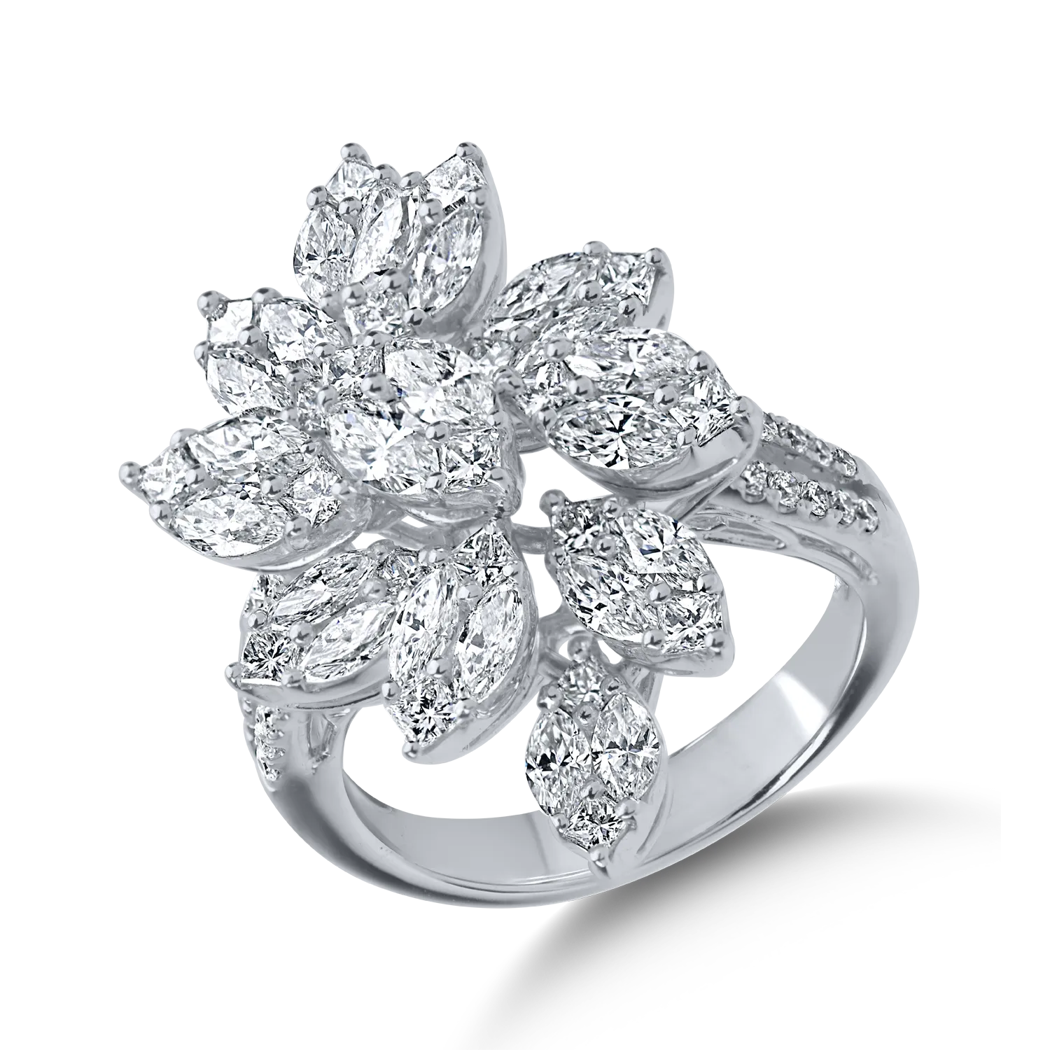 Пръстен от бяло злато с 2.3ct диаманти