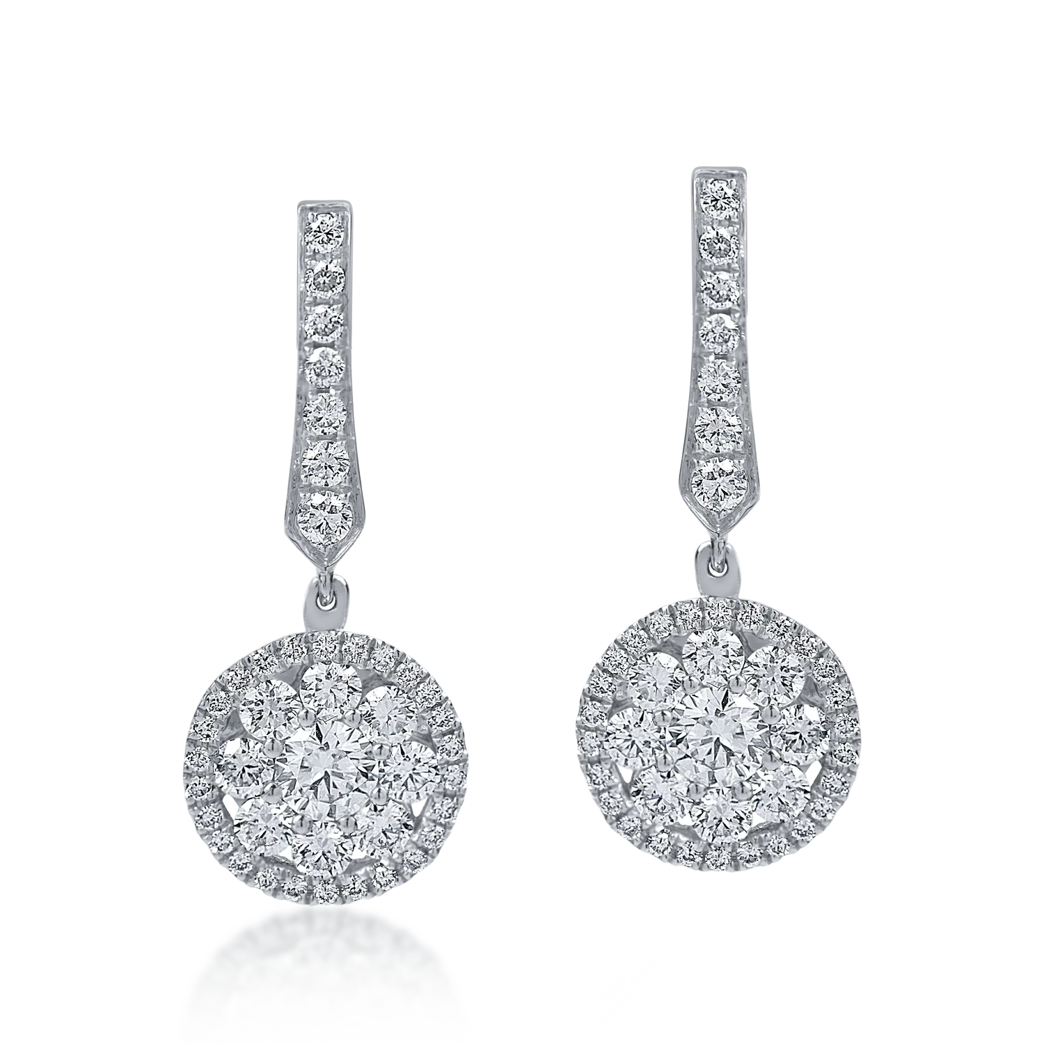 Cercei din aur alb cu diamante de 1.15ct-153443