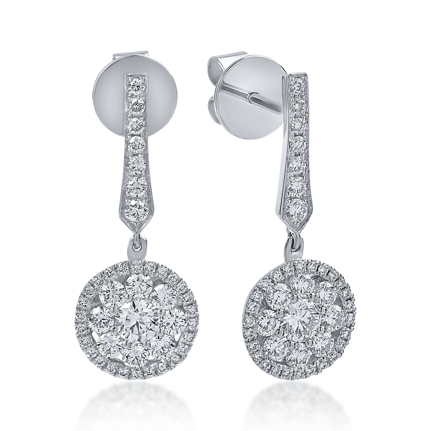 Cercei din aur alb cu diamante de 1.15ct