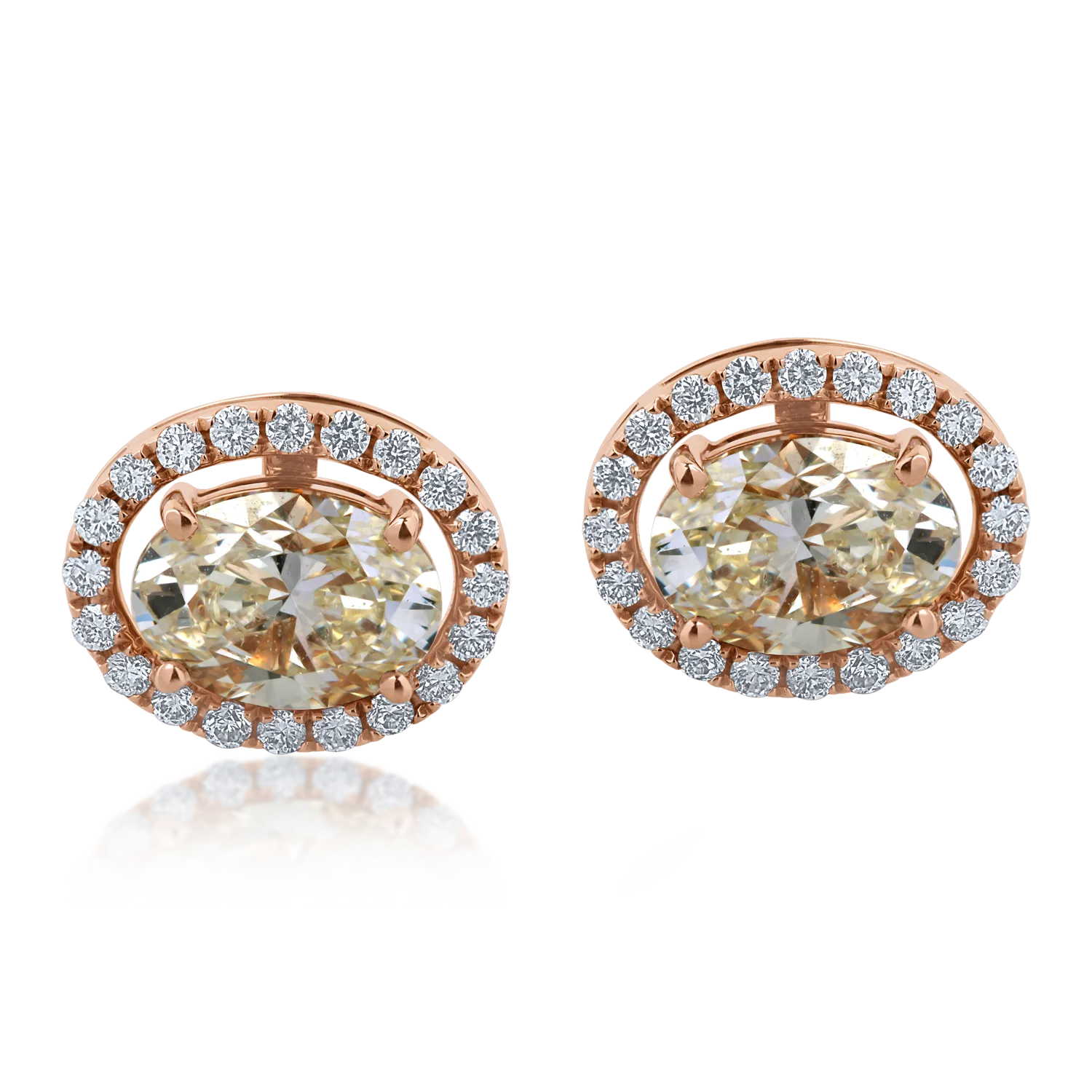 Cercei din aur roz cu diamante de 2.29ct-153452