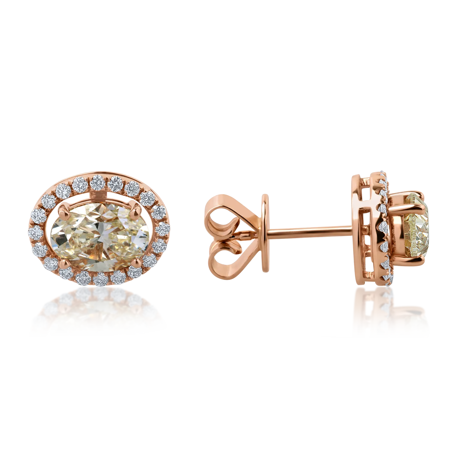 Обеци от 18K розово злато с 2.29ct диаманти