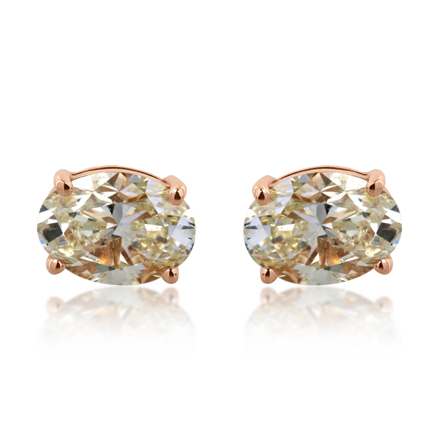 Обеци от 18K розово злато с 2.29ct диаманти