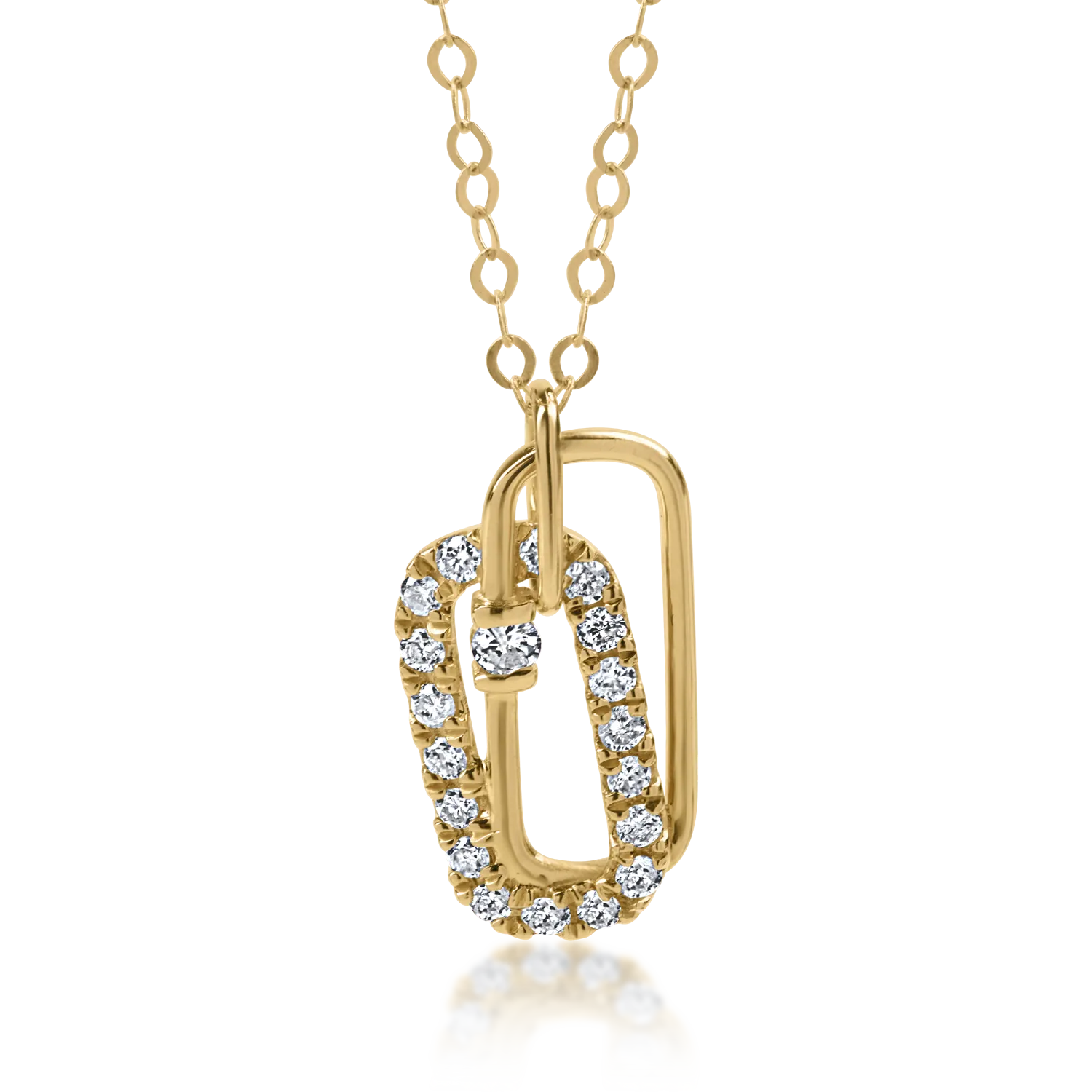 Lant cu pandantiv din aur galben cu diamante de 0.12ct
