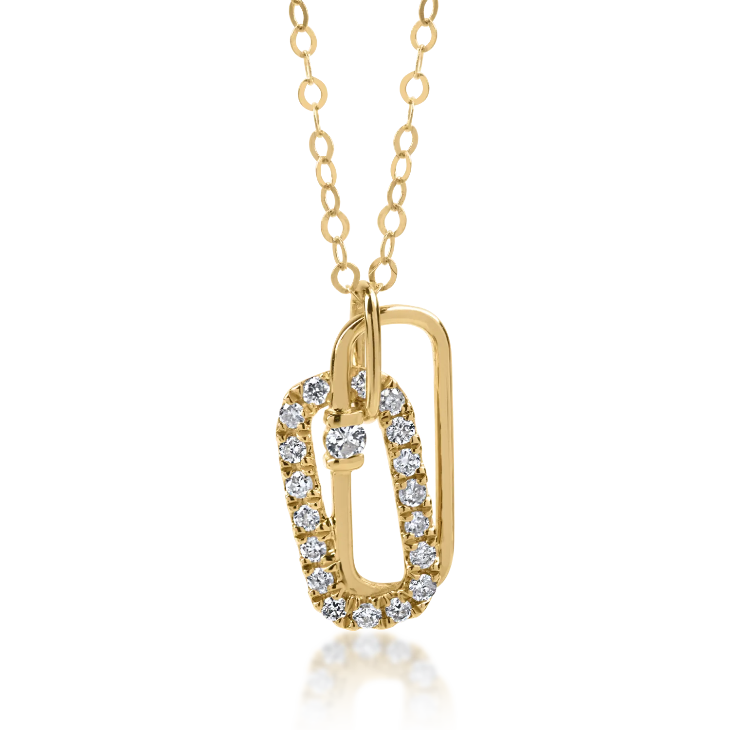 Lant cu pandantiv din aur galben cu diamante de 0.12ct