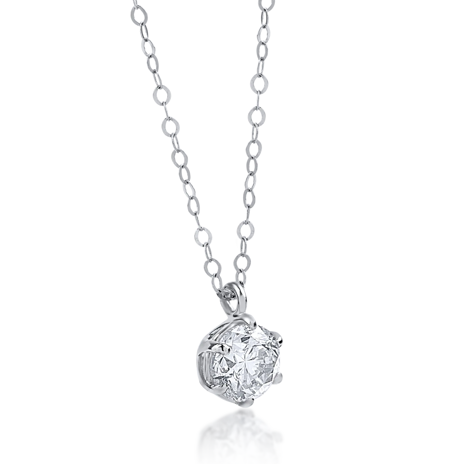 Naszyjnik z białego złota z diamentem o masie 0.41ct