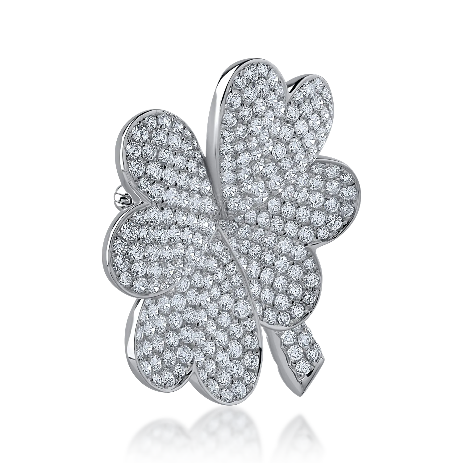 Brosa din aur alb cu diamante de 3.54ct