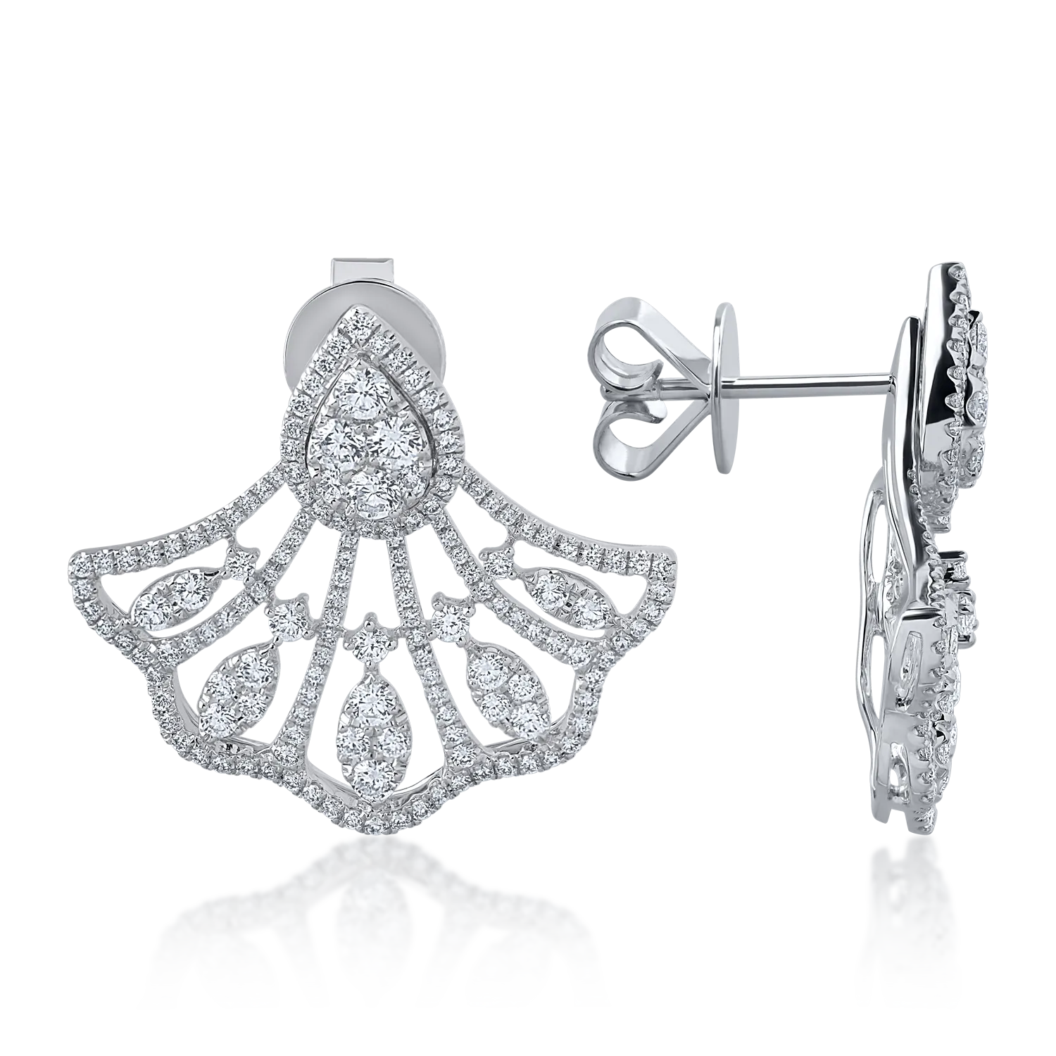 18K fehérarany fülbevaló 2.641ct gyémántokkal