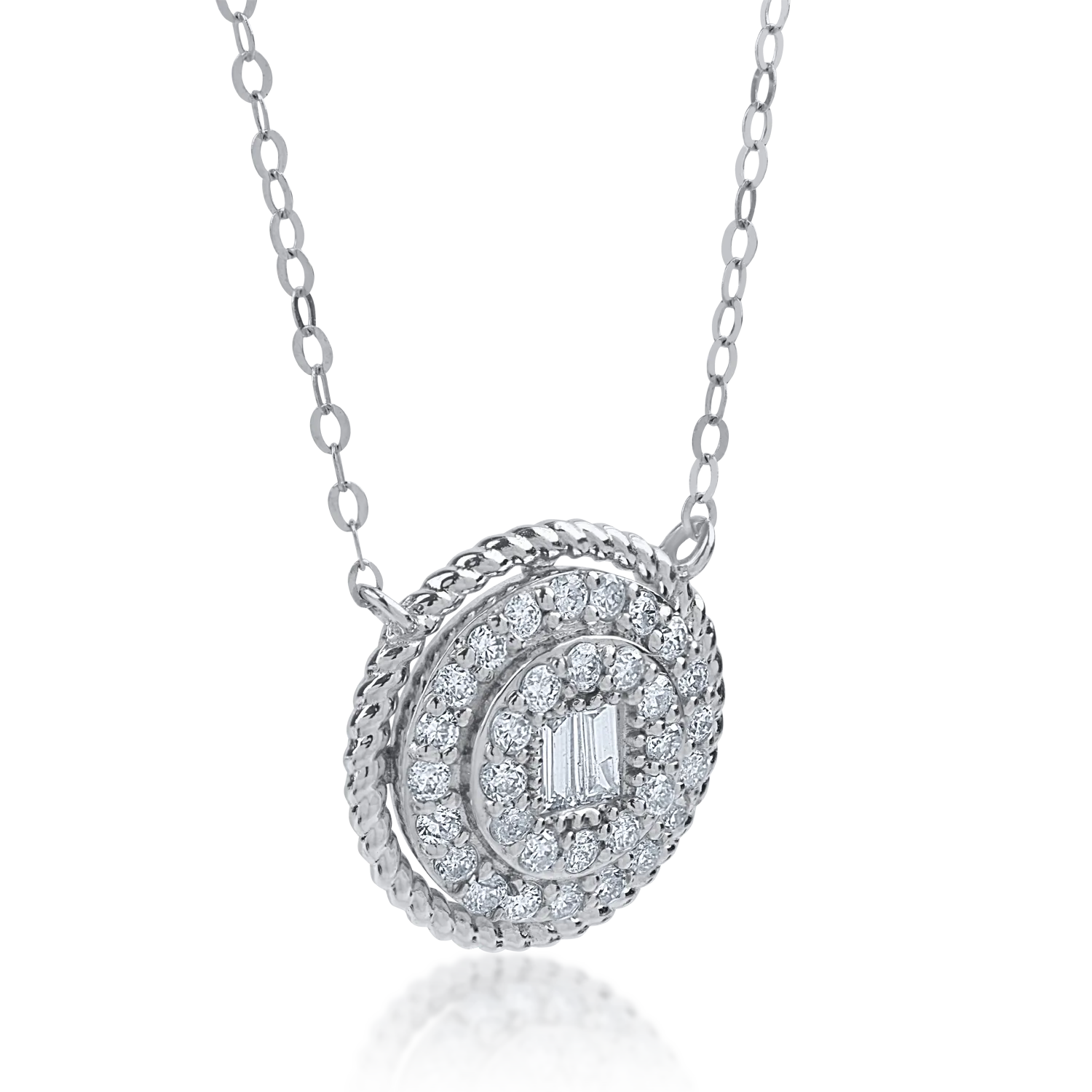 White gold pendant necklace with 0.3ct diamonds