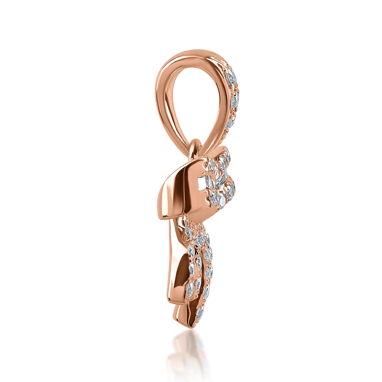 Rózsarany medál 0.18ct gyémántokkal
