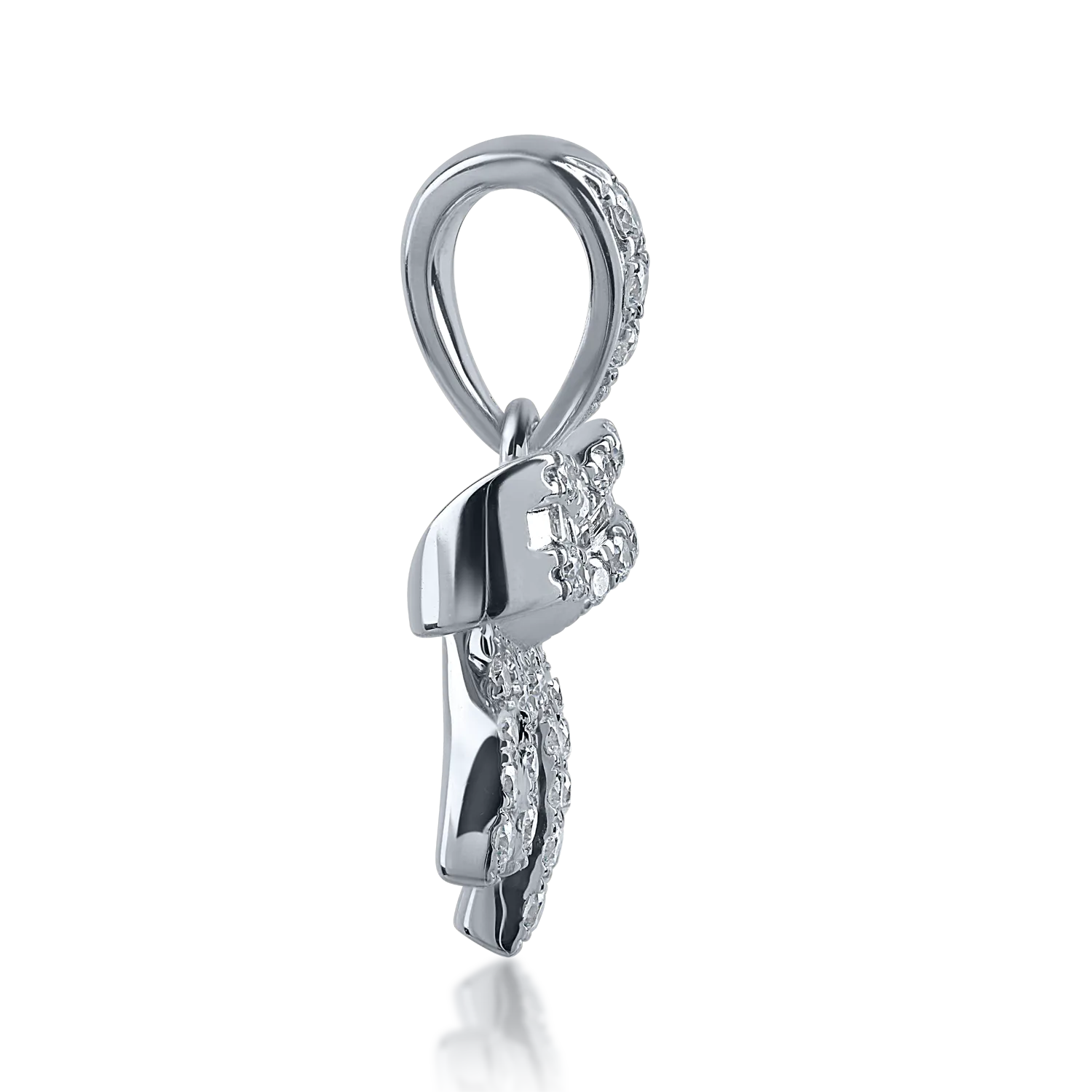 Pandantiv din aur alb cu diamante de 0.19ct