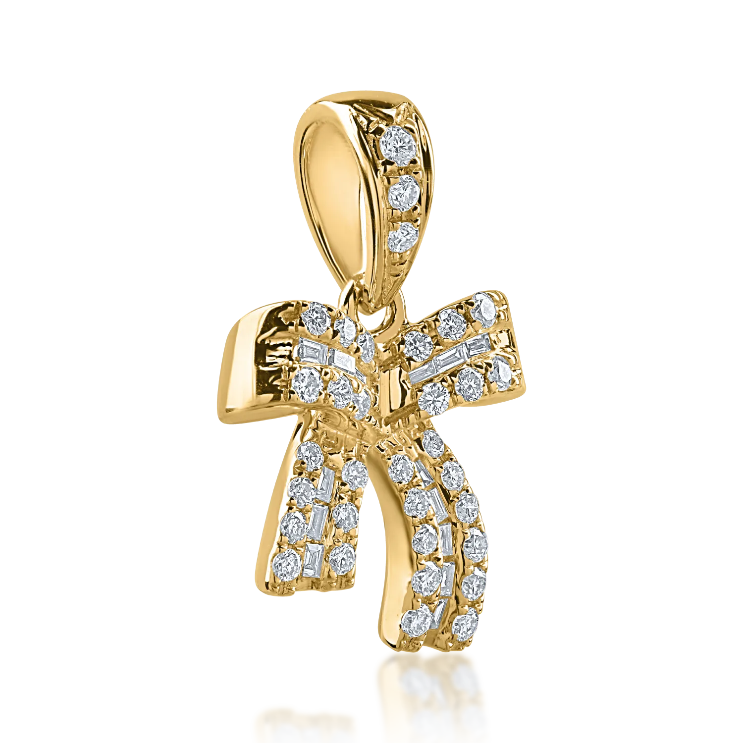 Sárga arany medál 0.18ct gyémántokkal