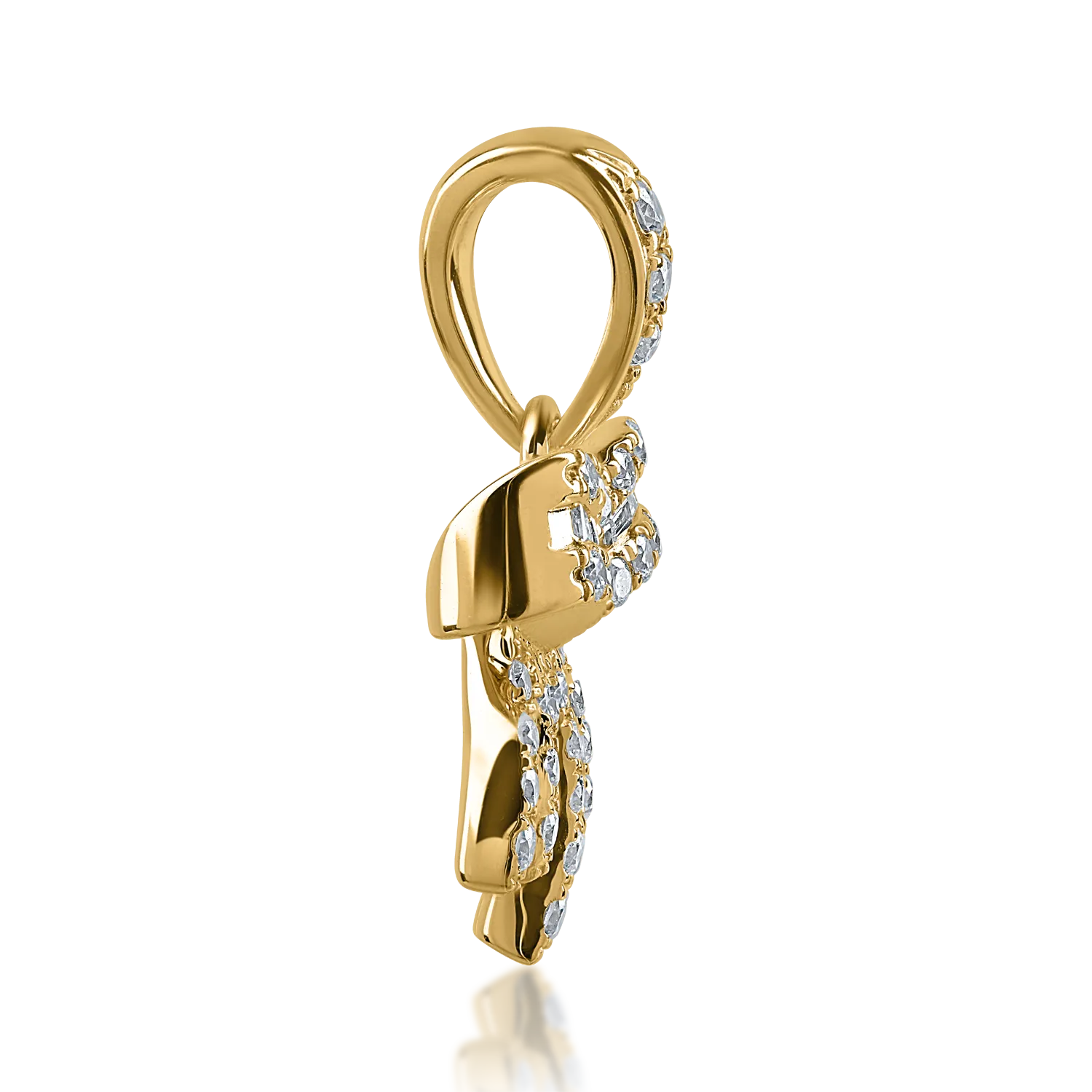 Sárga arany medál 0.18ct gyémántokkal