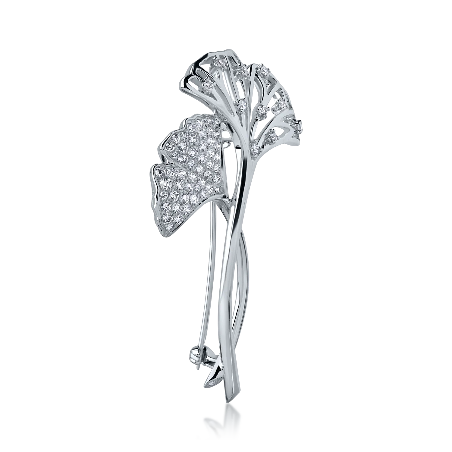 18K white gold brooch with 0.86ct diamonds