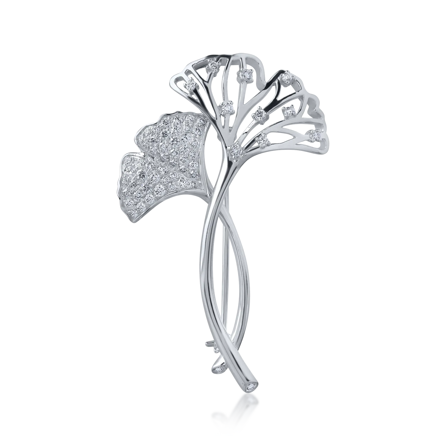 Brosa din aur alb cu diamante de 0.86ct