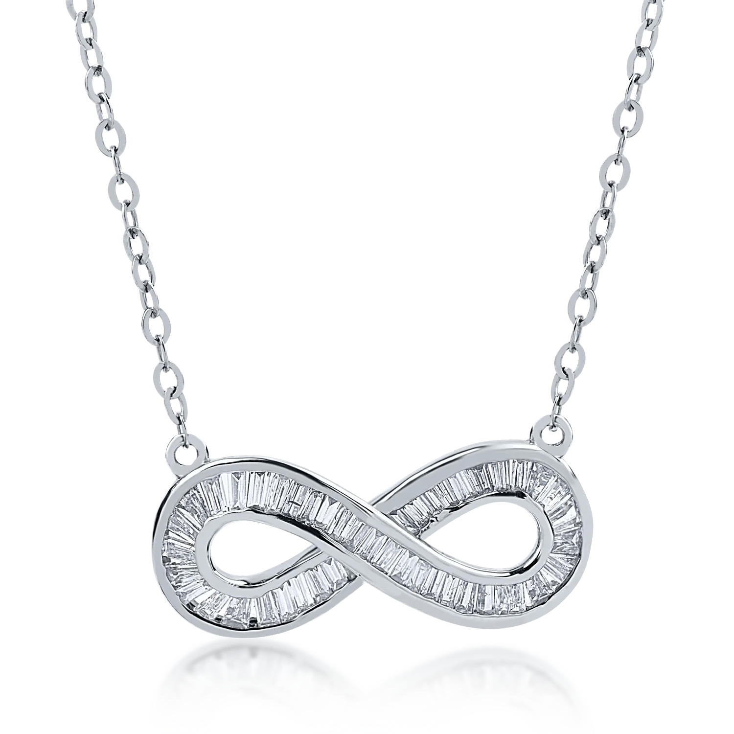 White gold pendant necklace with 0.3ct diamonds-153532