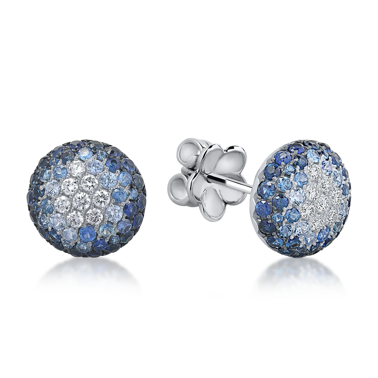 White gold earrings with 1.63ct sapphires and 0.28ct diamonds