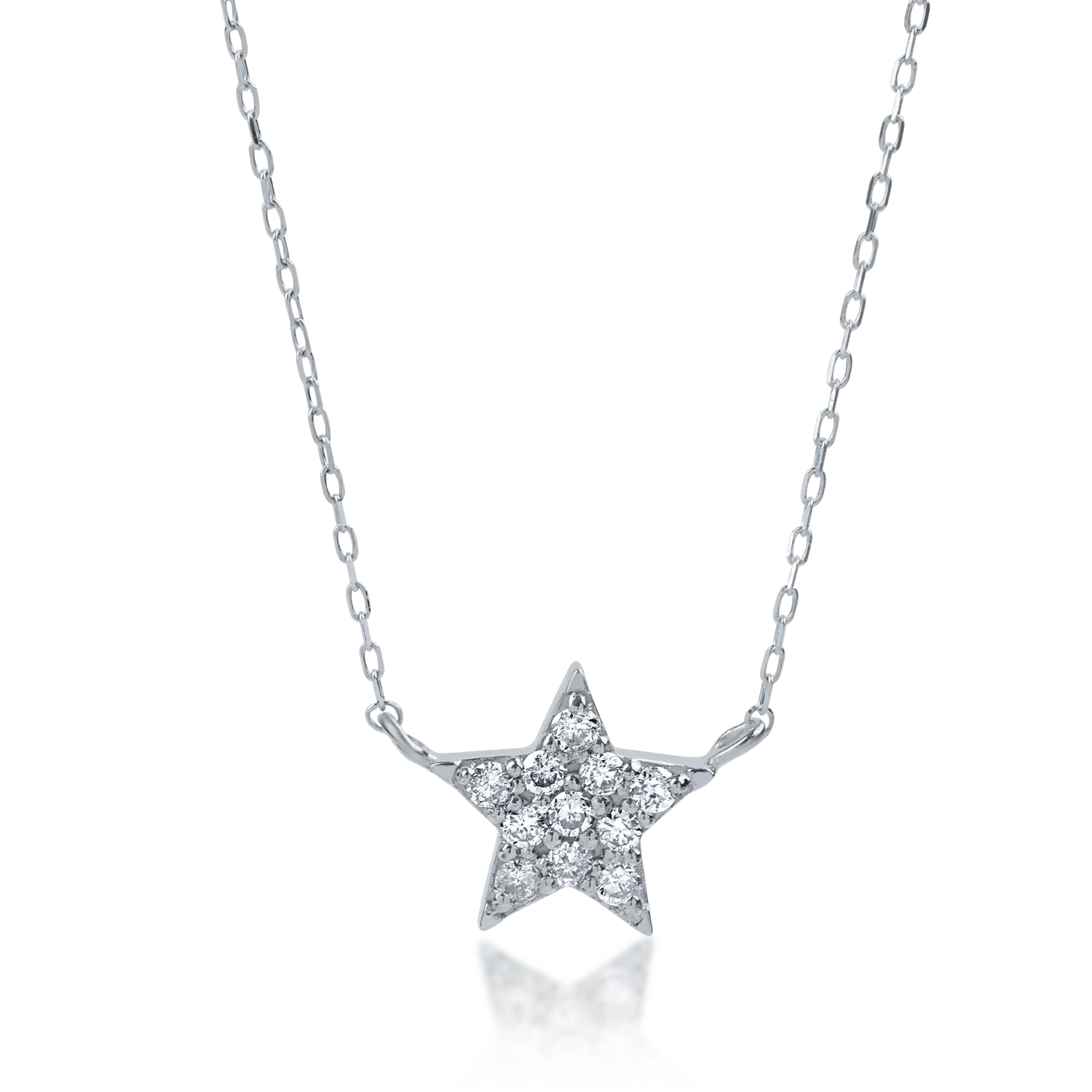 White gold pendant necklace with 0.1ct diamonds