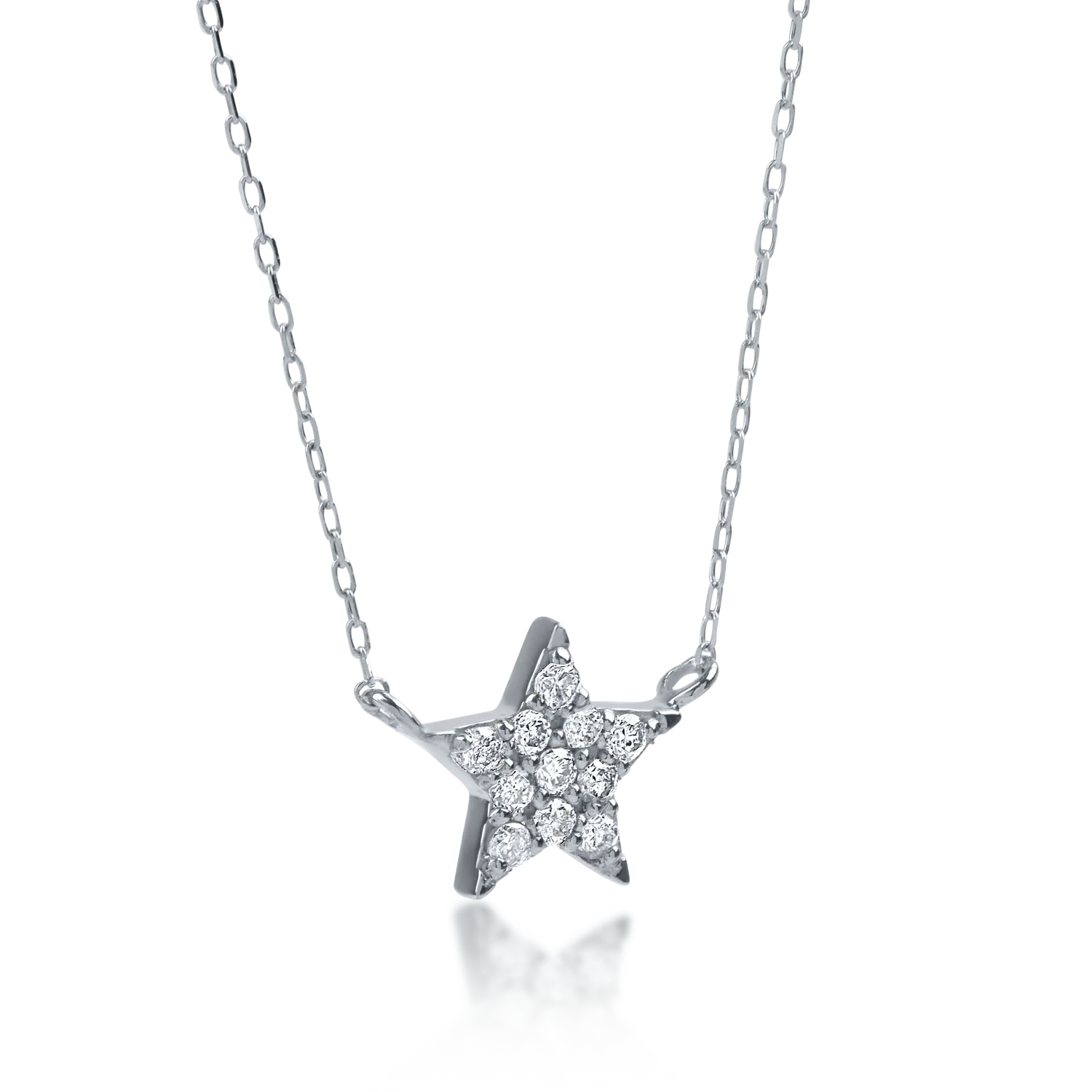 White gold pendant necklace with 0.1ct diamonds