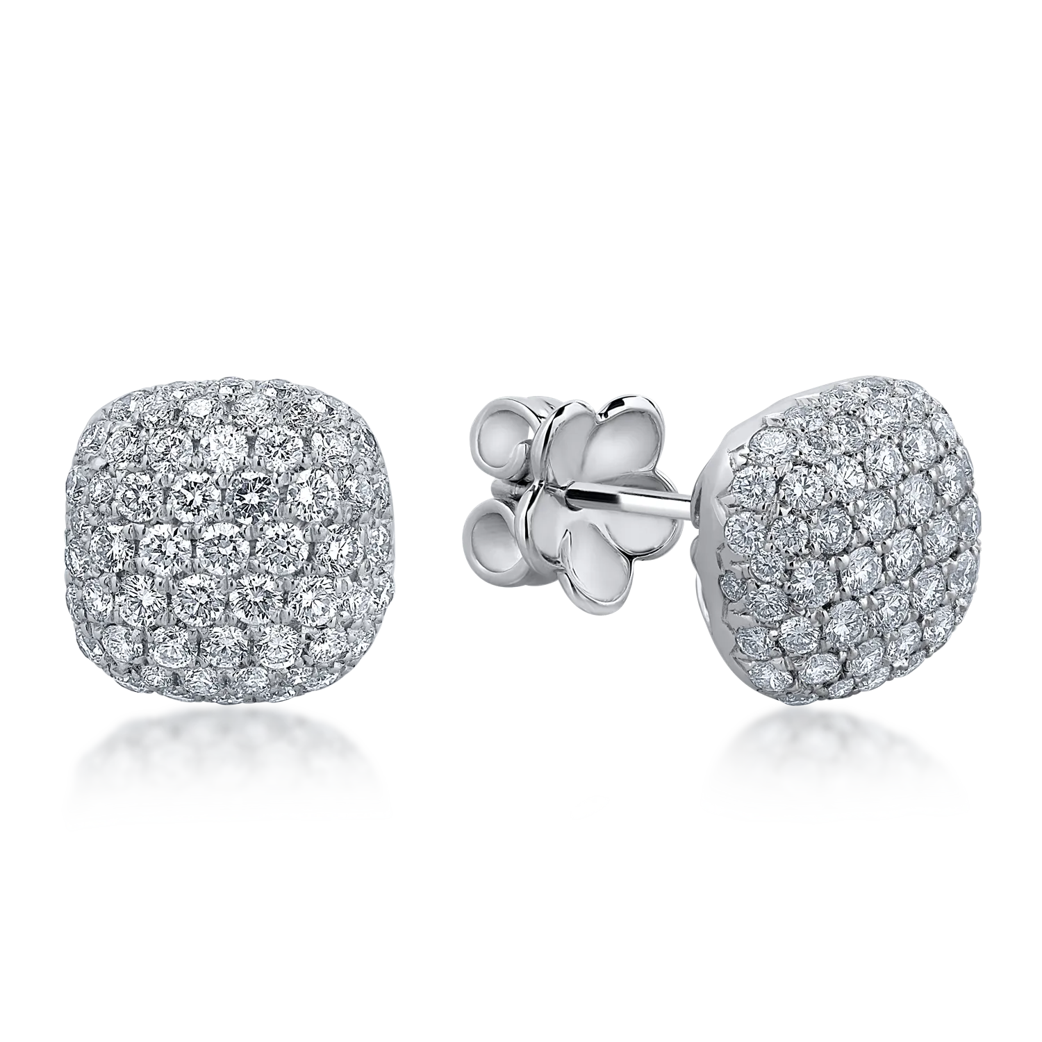 White gold earrings with 1.68ct diamonds