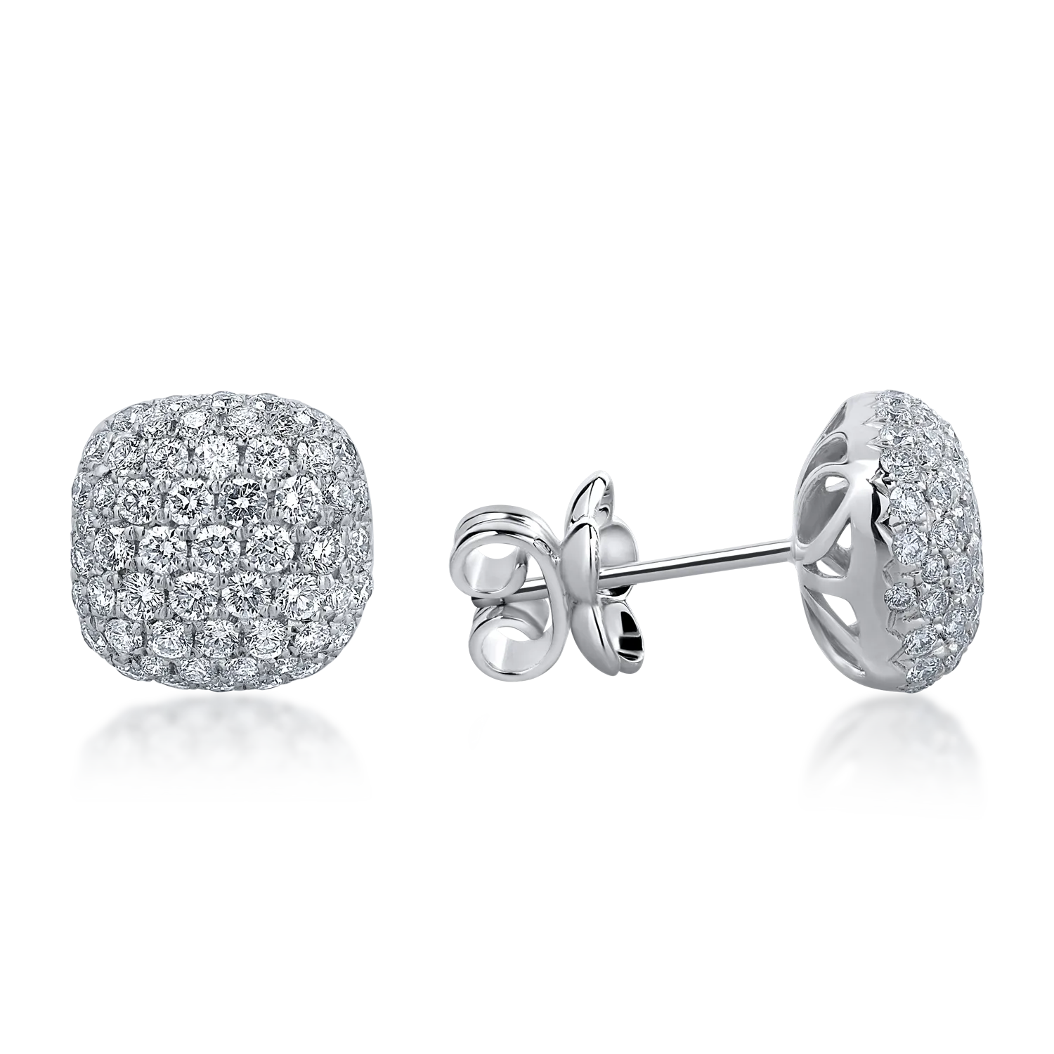 White gold earrings with 1.68ct diamonds