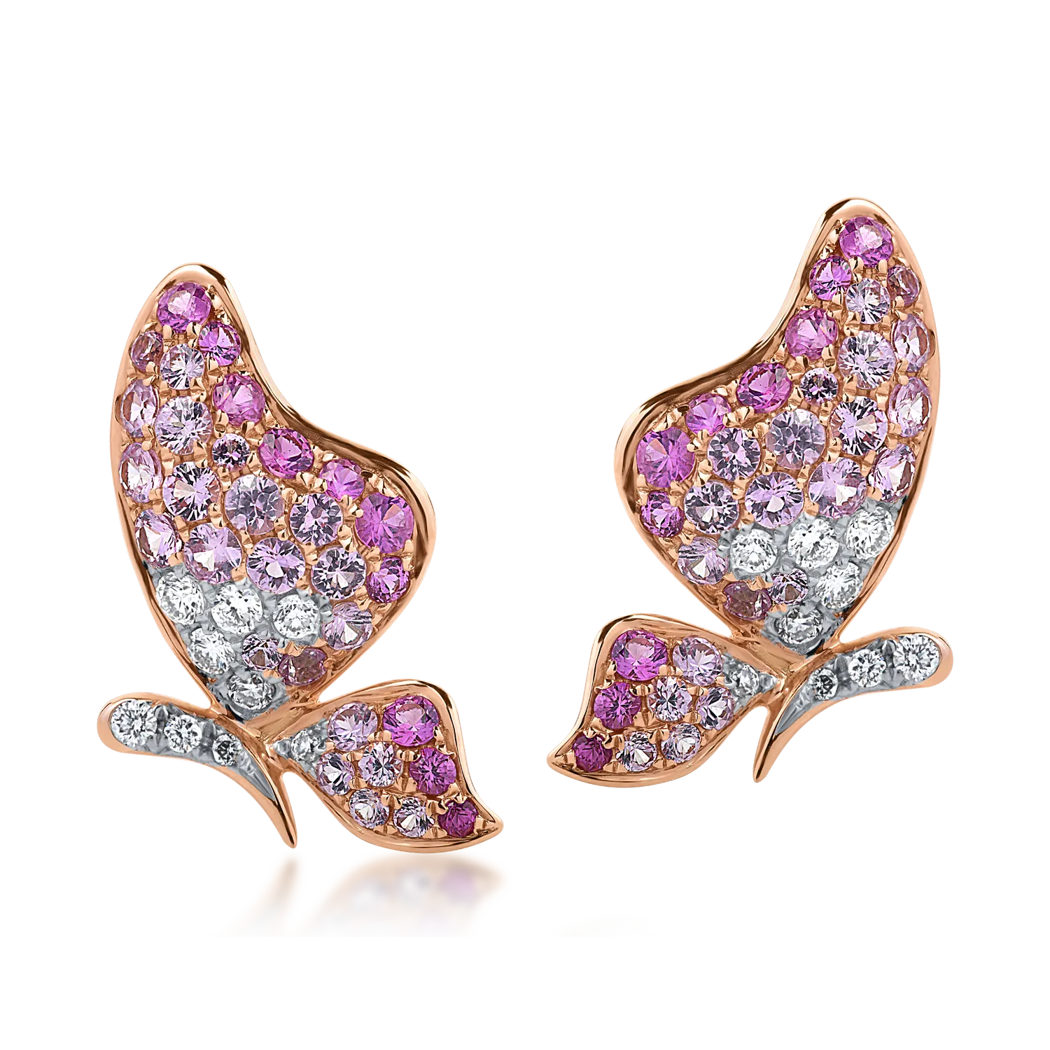 Rose gold earrings with 1.09ct sapphires and 0.2ct diamonds