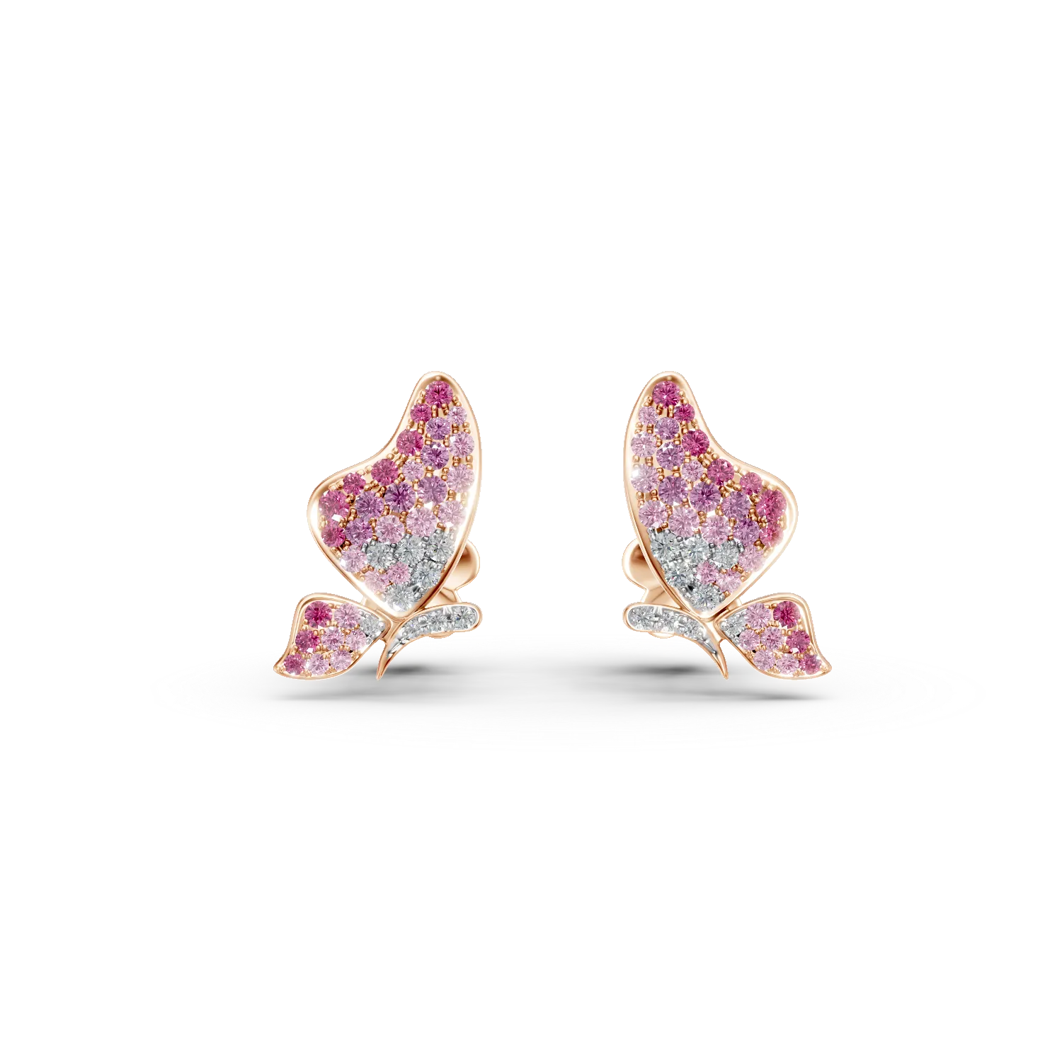 Rose gold earrings with 1.09ct sapphires and 0.2ct diamonds