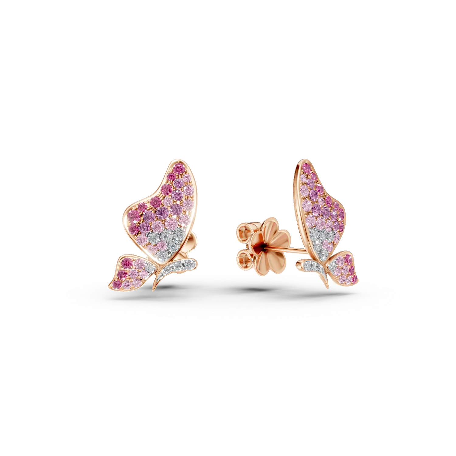 Rose gold earrings with 1.09ct sapphires and 0.2ct diamonds