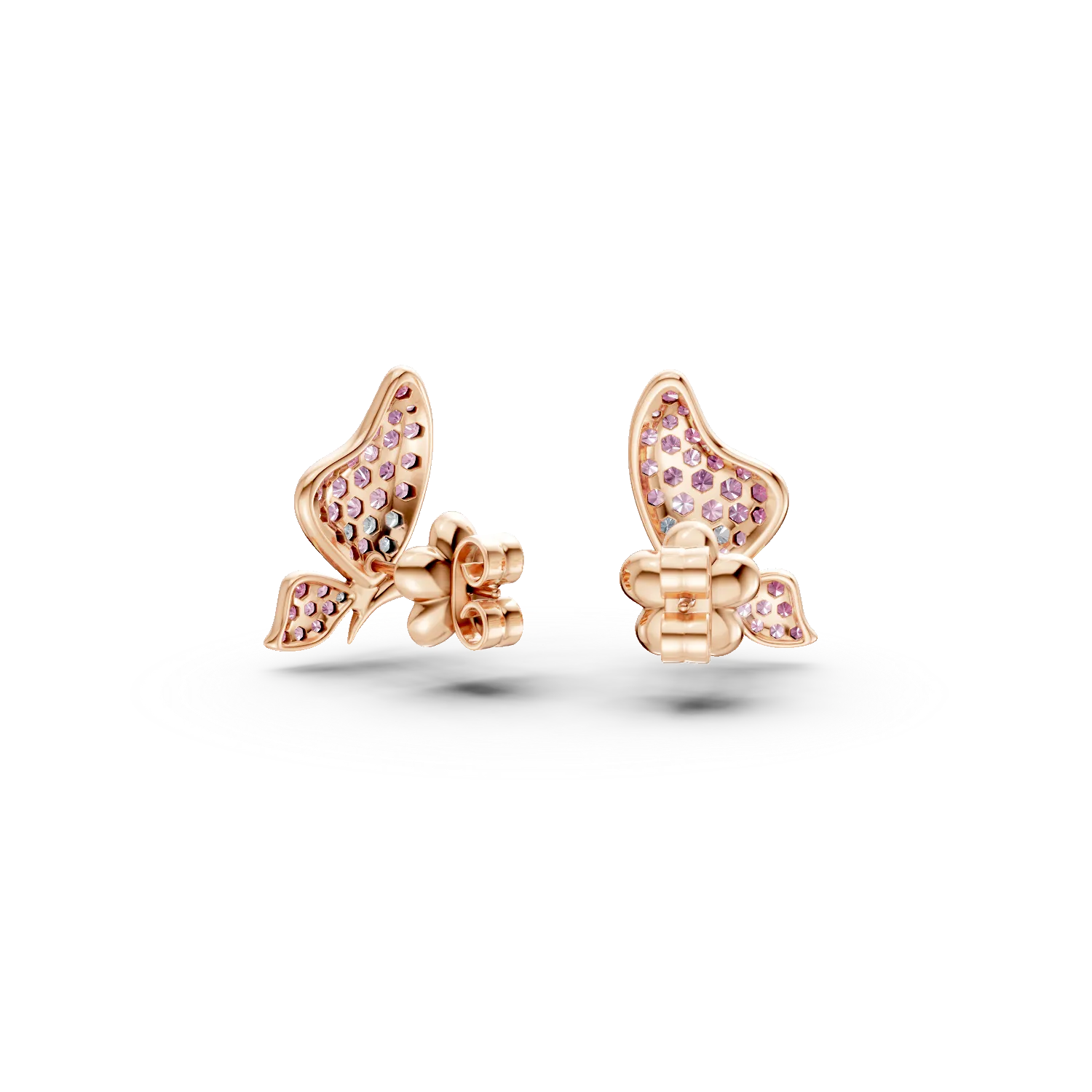 Rose gold earrings with 1.09ct sapphires and 0.2ct diamonds